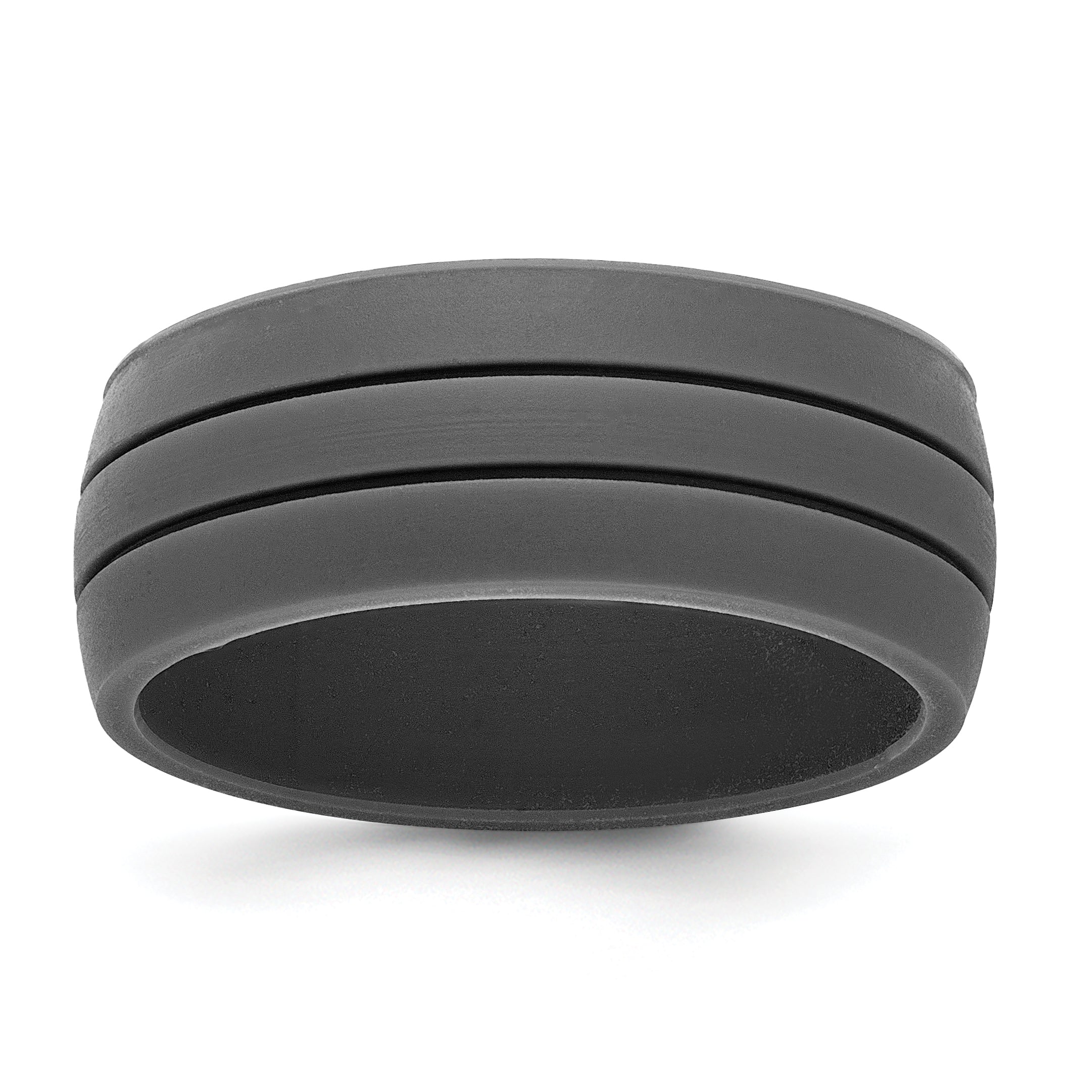 Silicone Dark Gray 8.50mm Grooved Band Main image