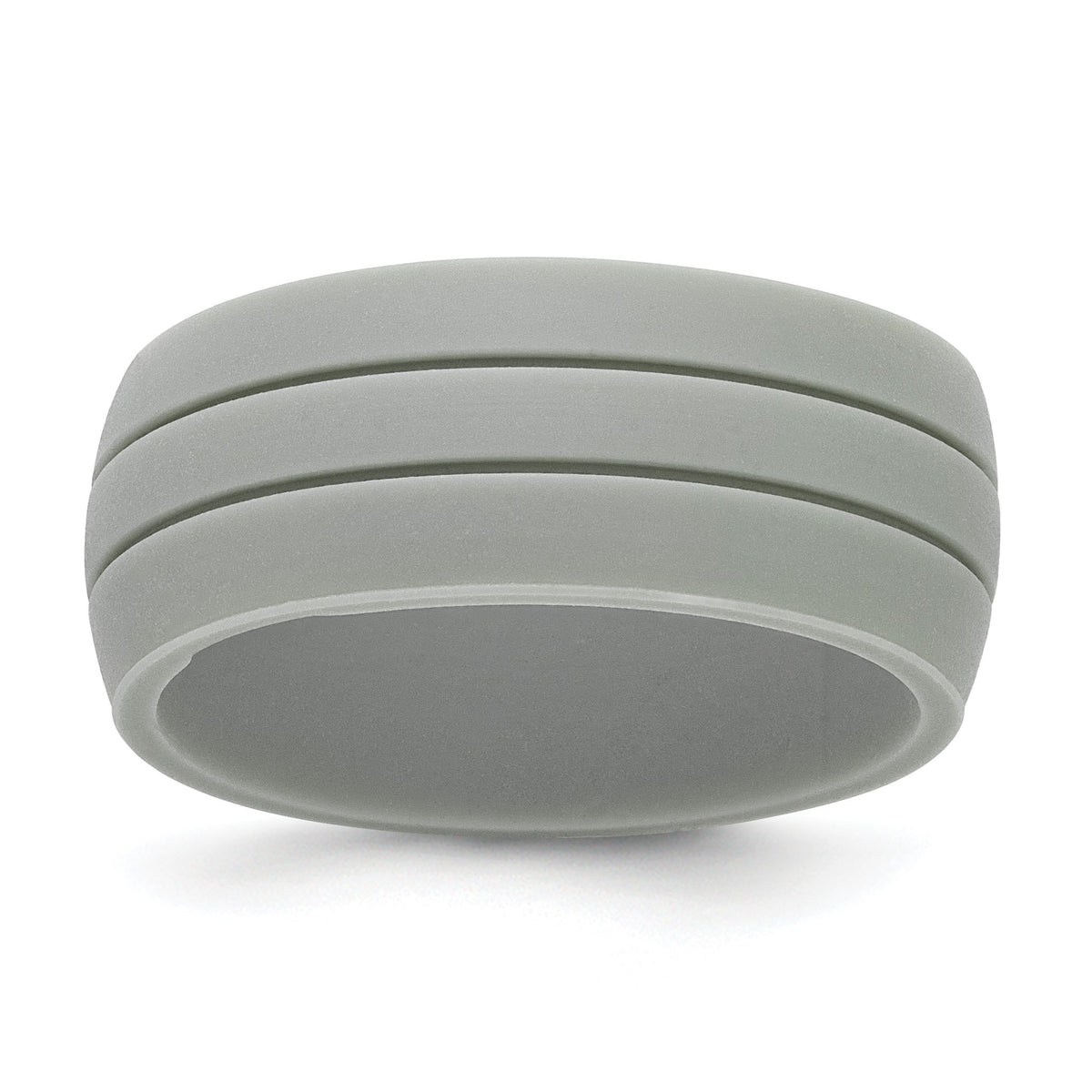 Grooved Wedding Band in Light Gray Silicone, 8.5mm, Size 7–12 - Sophia Jewelers Main image