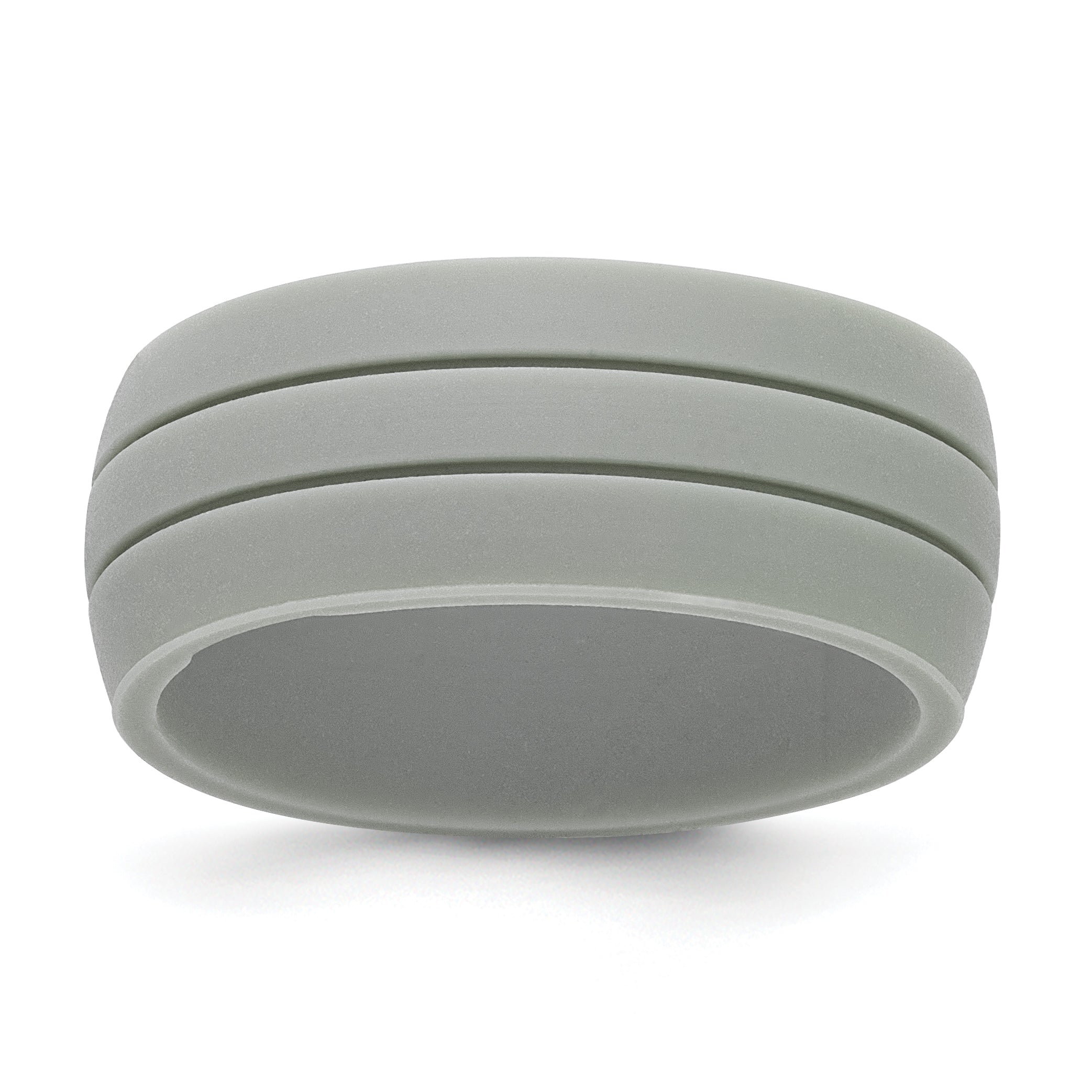 Silicone Light Gray 8.50mm Grooved Band Main image