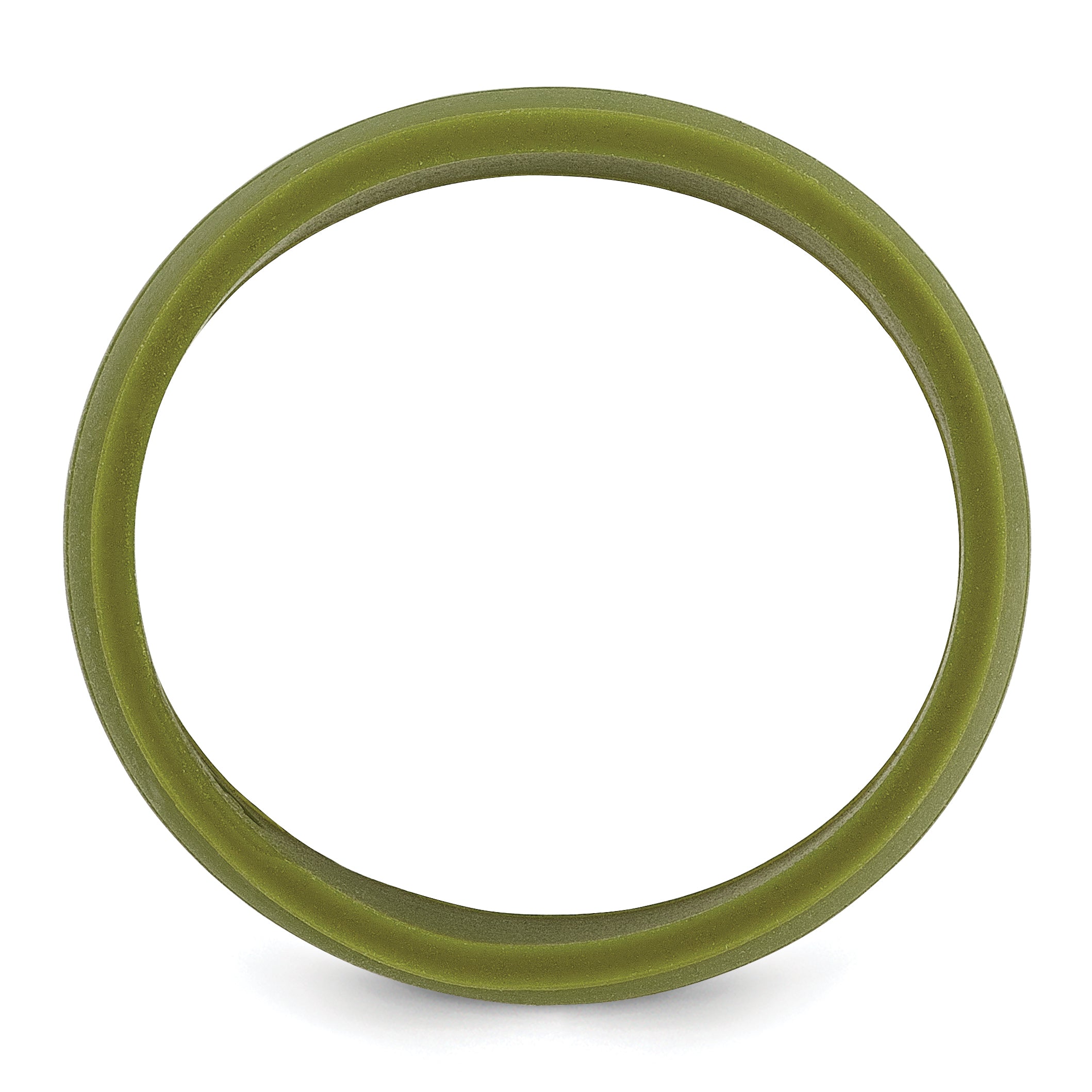Olive Green Silicone Grooved Band Ring with 8.5mm Width Secondary image