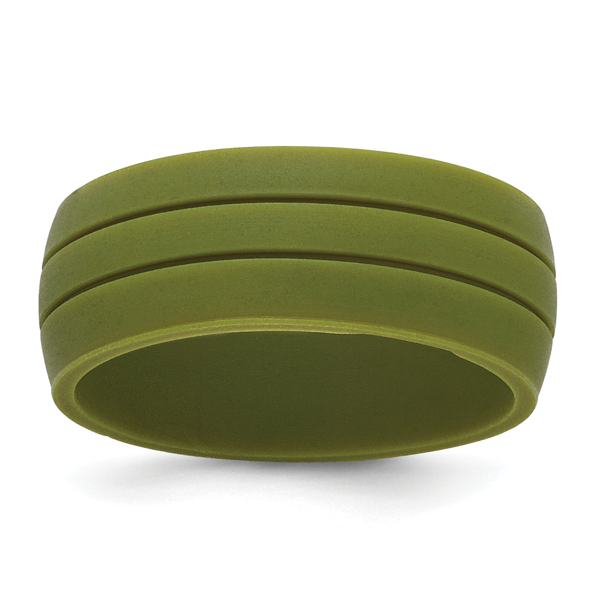 Silicone Olive Green 8.50mm Grooved Band