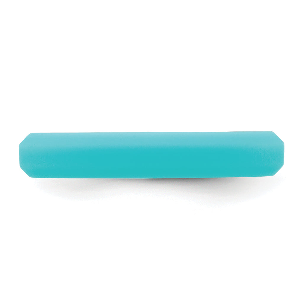 Silicone Aqua Blue 4mm Ridged Edge Band