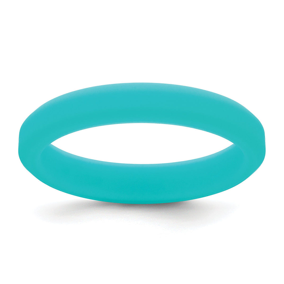 Ridged Edge Wedding Band in Aqua Blue Silicone, 4mm, Size 5–10 - Sophia Jewelers Main image