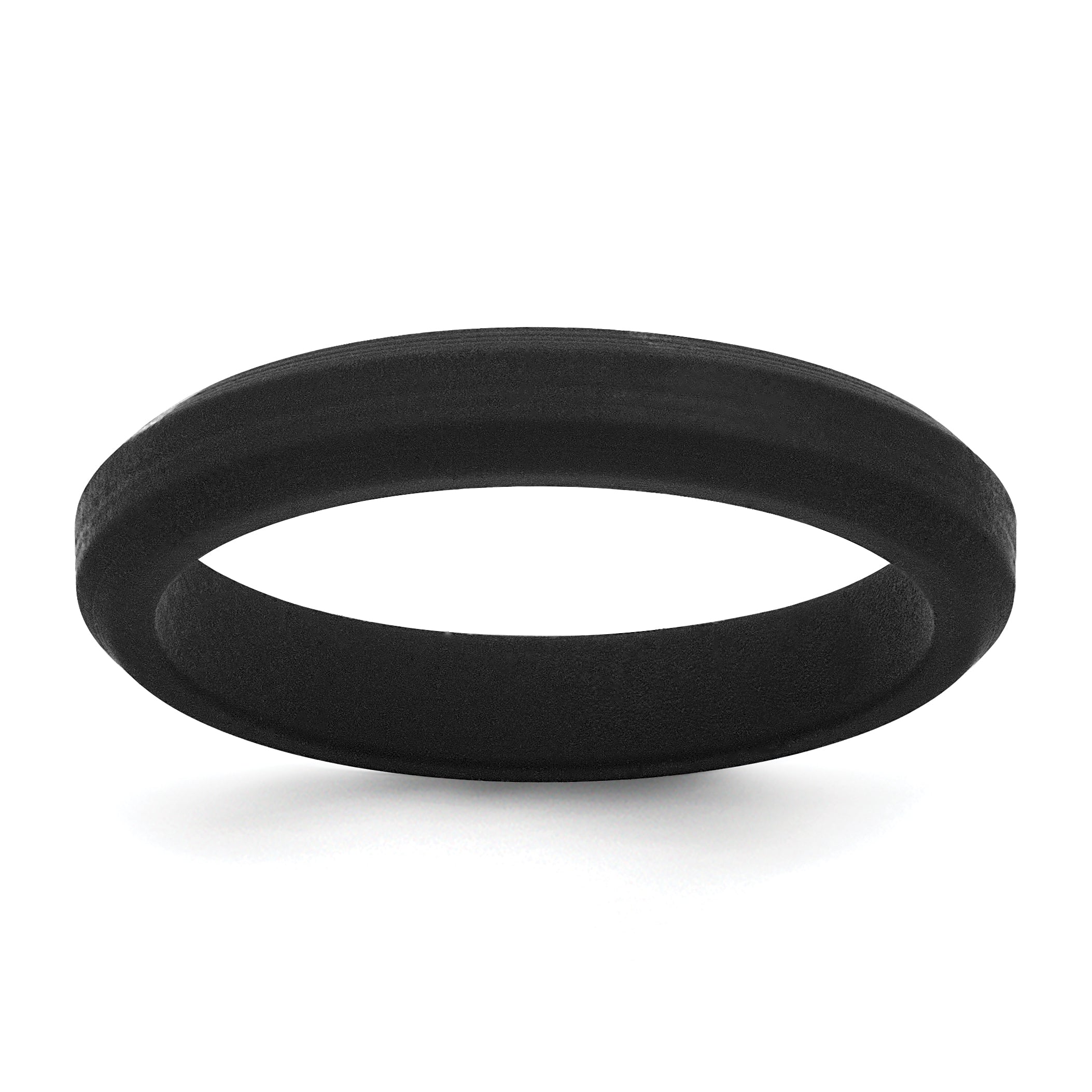 Silicone Black 4mm Ridged Edge Band Main image