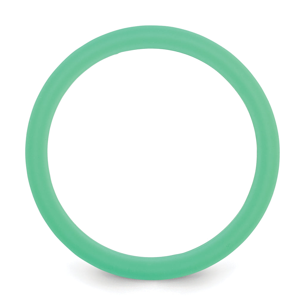 Silicone Mint Green 4mm Ridged Edge Band