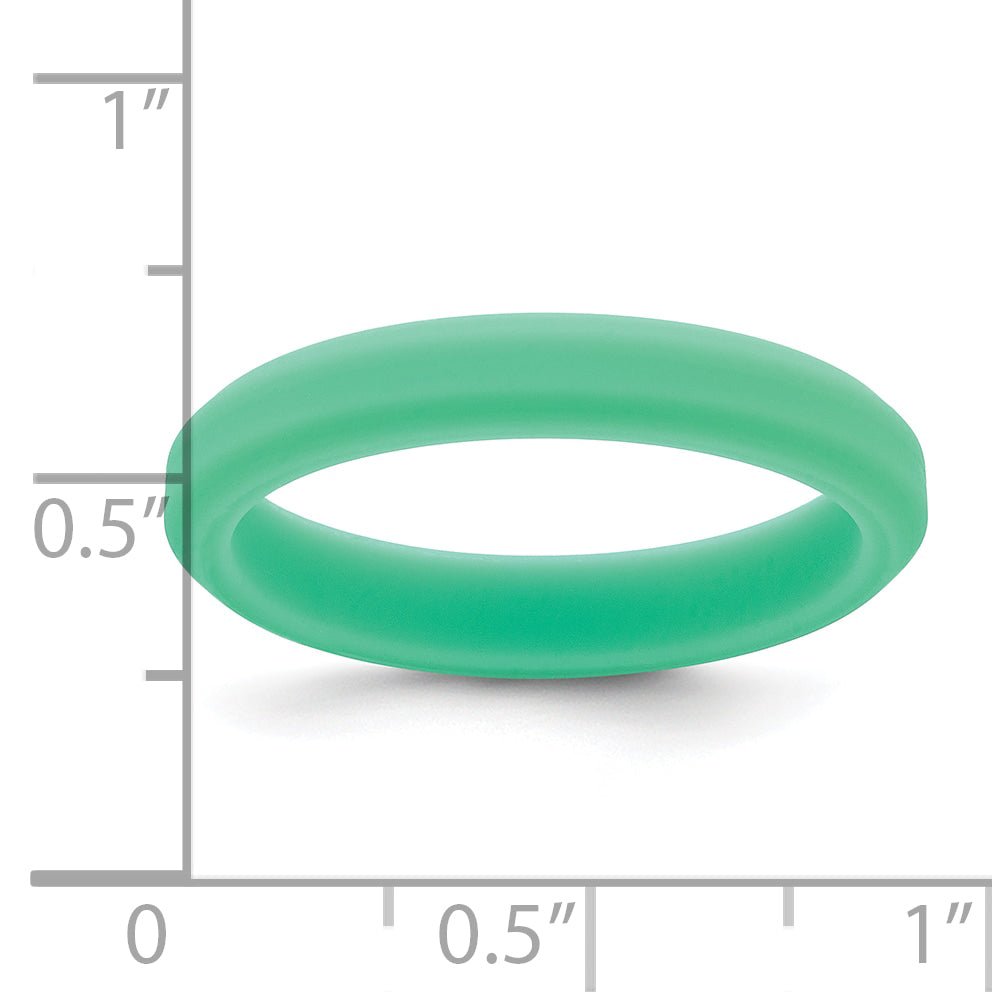 Silicone Mint Green 4mm Ridged Edge Band