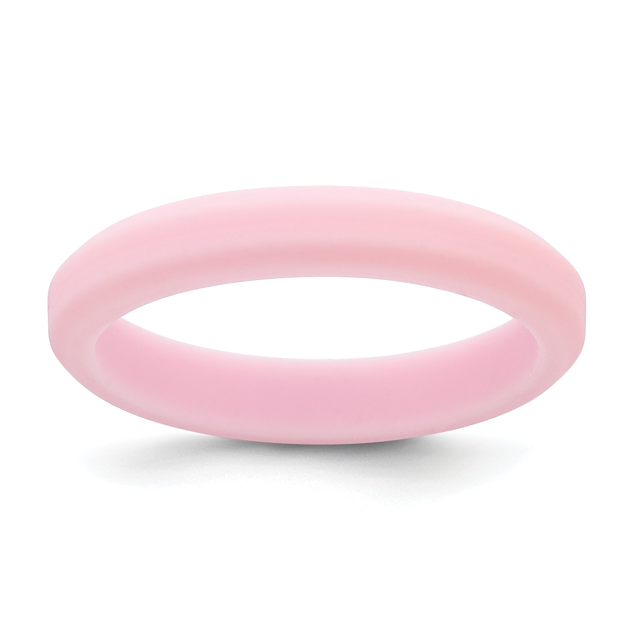 Silicone Pink 4mm Ridged Edge Band Main image