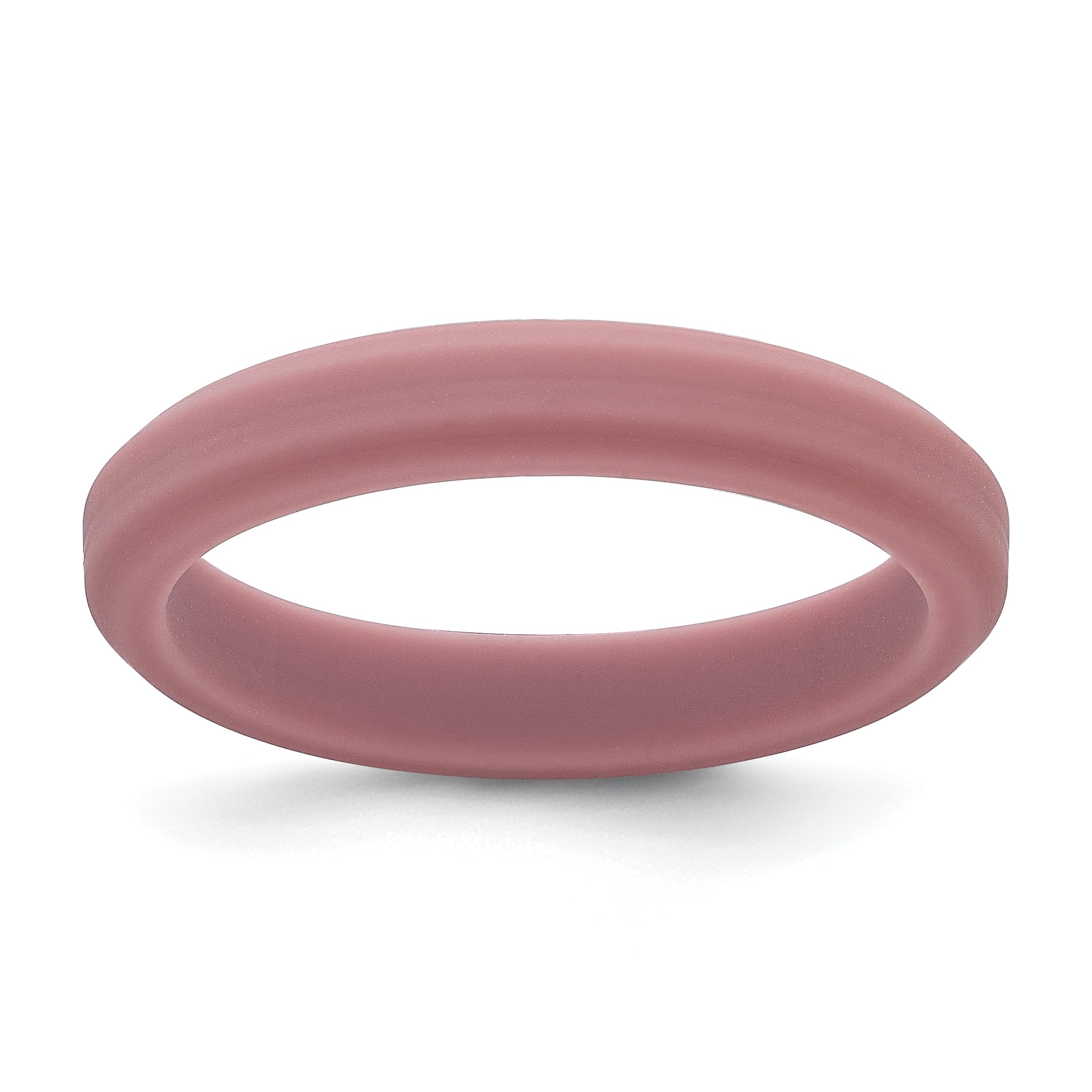 Silicone Rose Pink 4mm Ridged Edge Band Main image