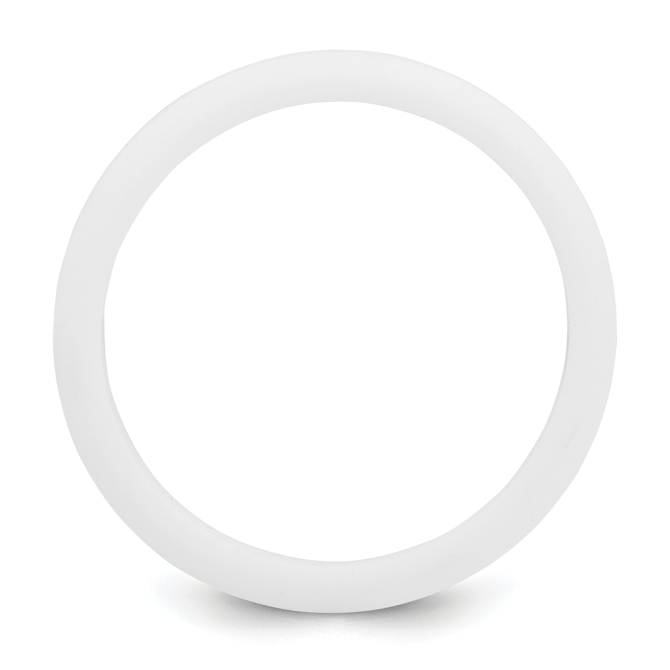 Silicone White 4mm Ridged Edge Band Main image