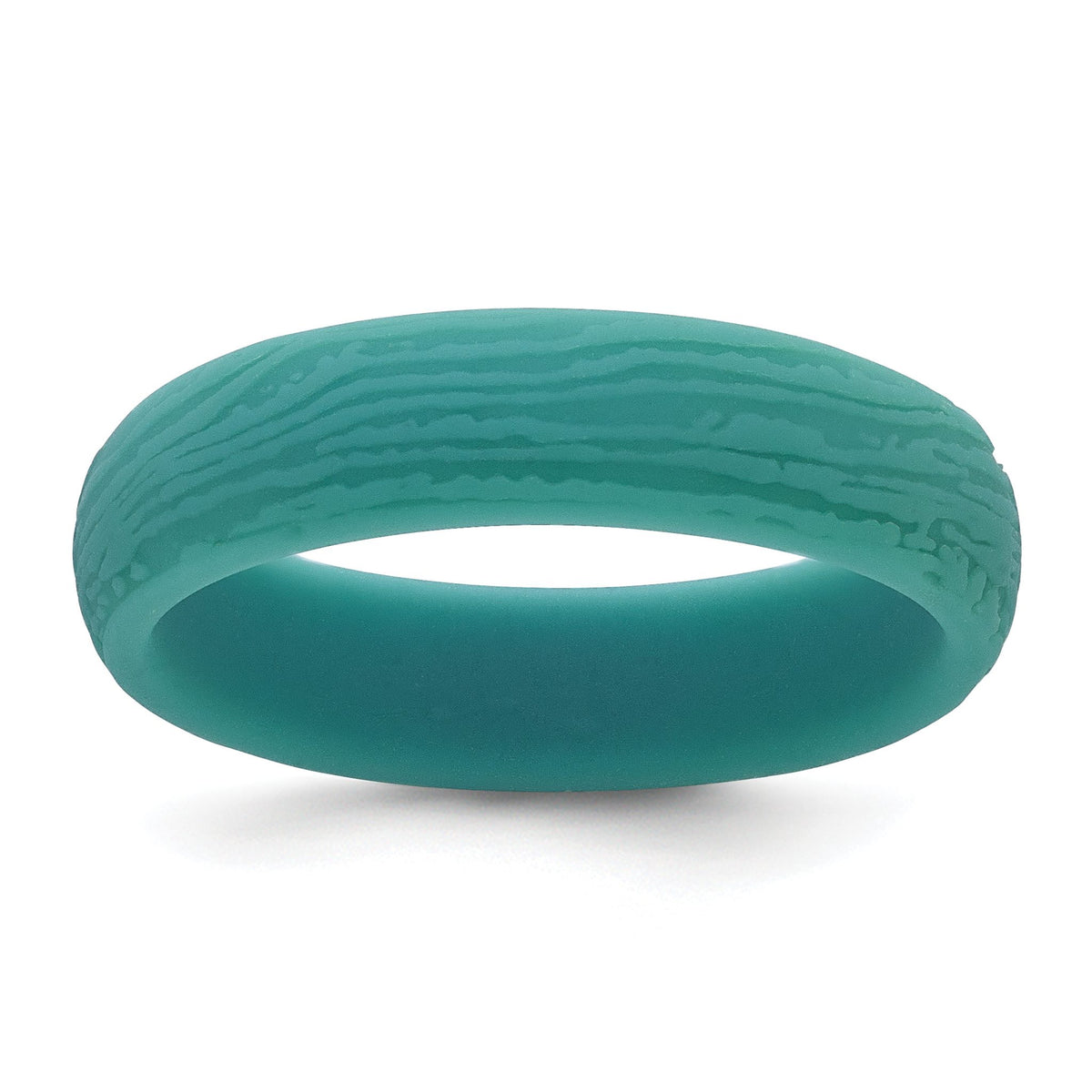 Wood Grain Pattern Wedding Band in Steel Blue Silicone, 5.7mm, Size 6–10 - Sophia Jewelers Main image