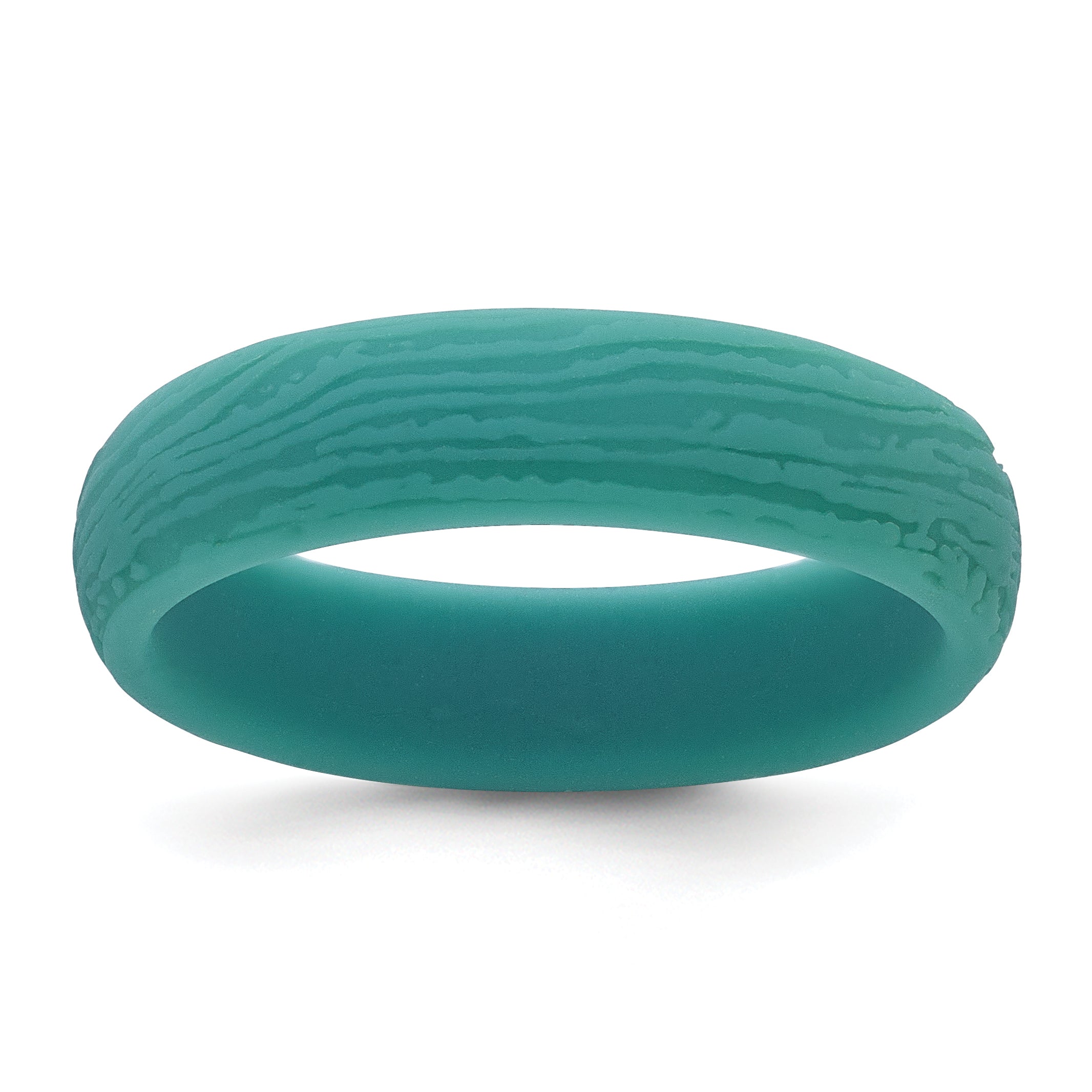 Silicone Steel Blue 5.70mm Wood Grain Pattern Band Main image