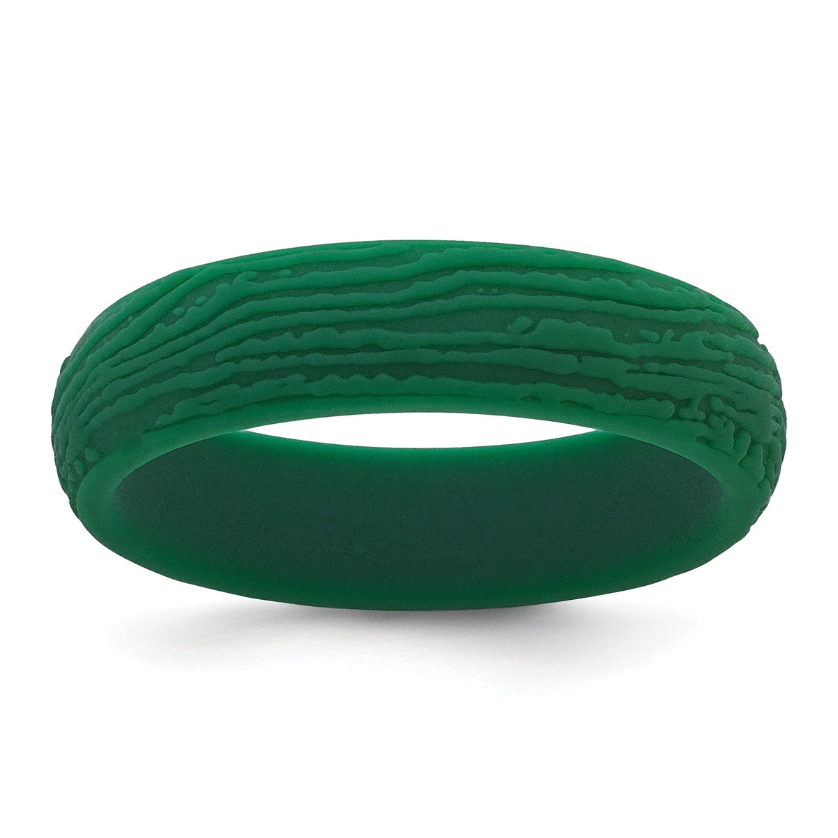 Wood Grain Pattern Wedding Band in Hunter Green Silicone, 5.7mm, Size 6–10 - Sophia Jewelers Main image