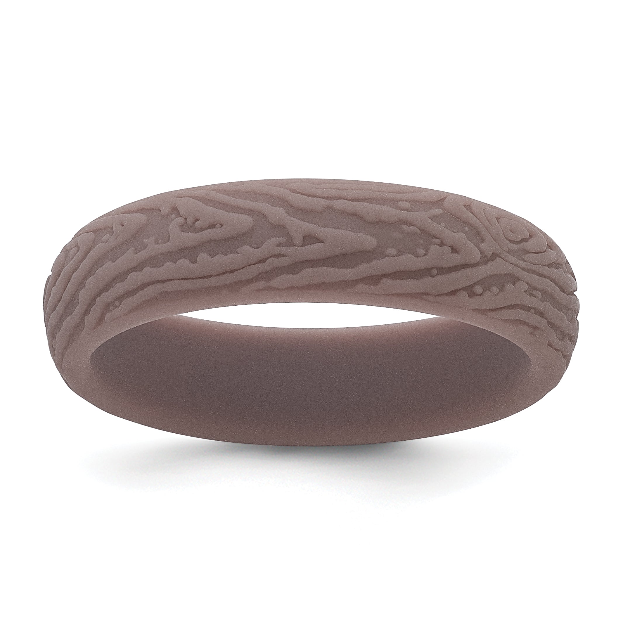 Silicone Light Brown 5.70mm Wood Grain Pattern Band Main image
