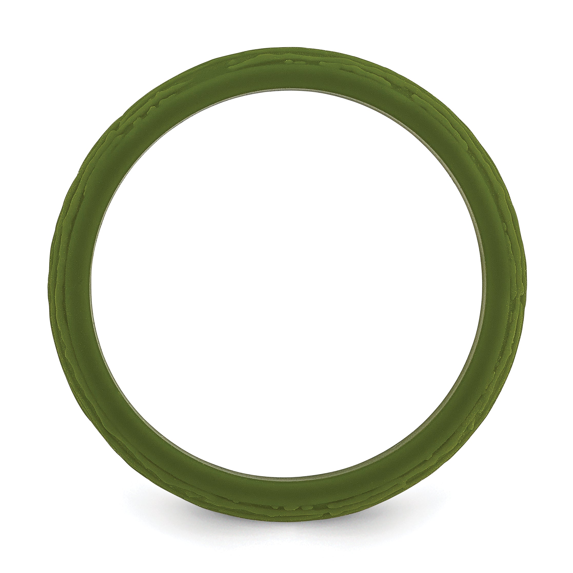 Olive Green Silicone Band Ring with 5.7mm Width Featuring Wood Grain Pattern Secondary image