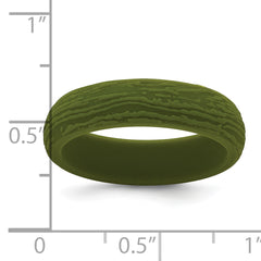 Silicone Olive Green 5.70mm Wood Grain Pattern Band