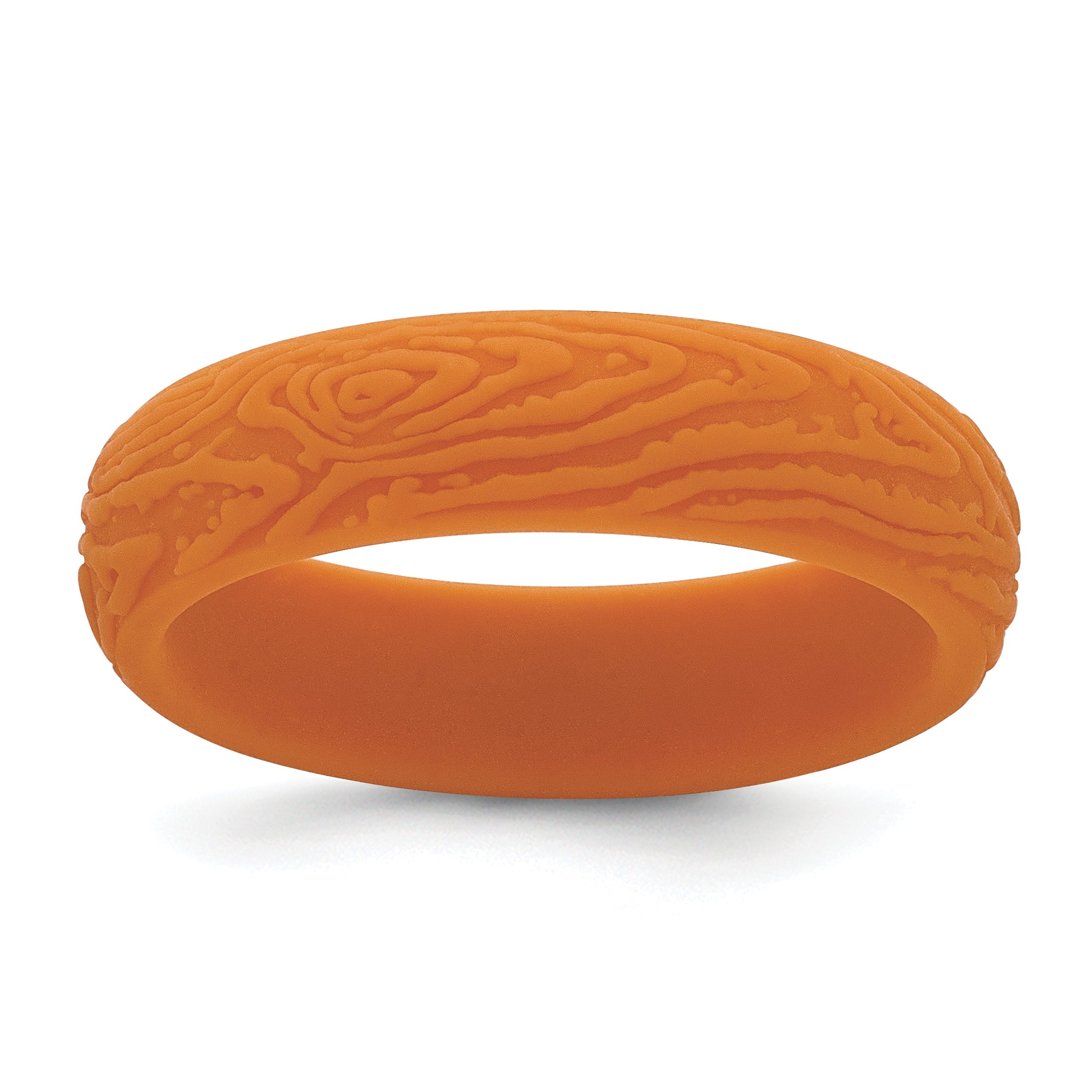 Silicone Pumpkin Orange 5.70mm Wood Grain Pattern Band Main image