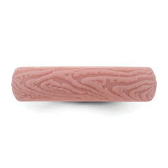 Silicone Rose Pink 5.70mm Wood Grain Pattern Band