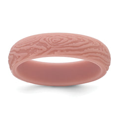 Silicone Rose Pink 5.70mm Wood Grain Pattern Band