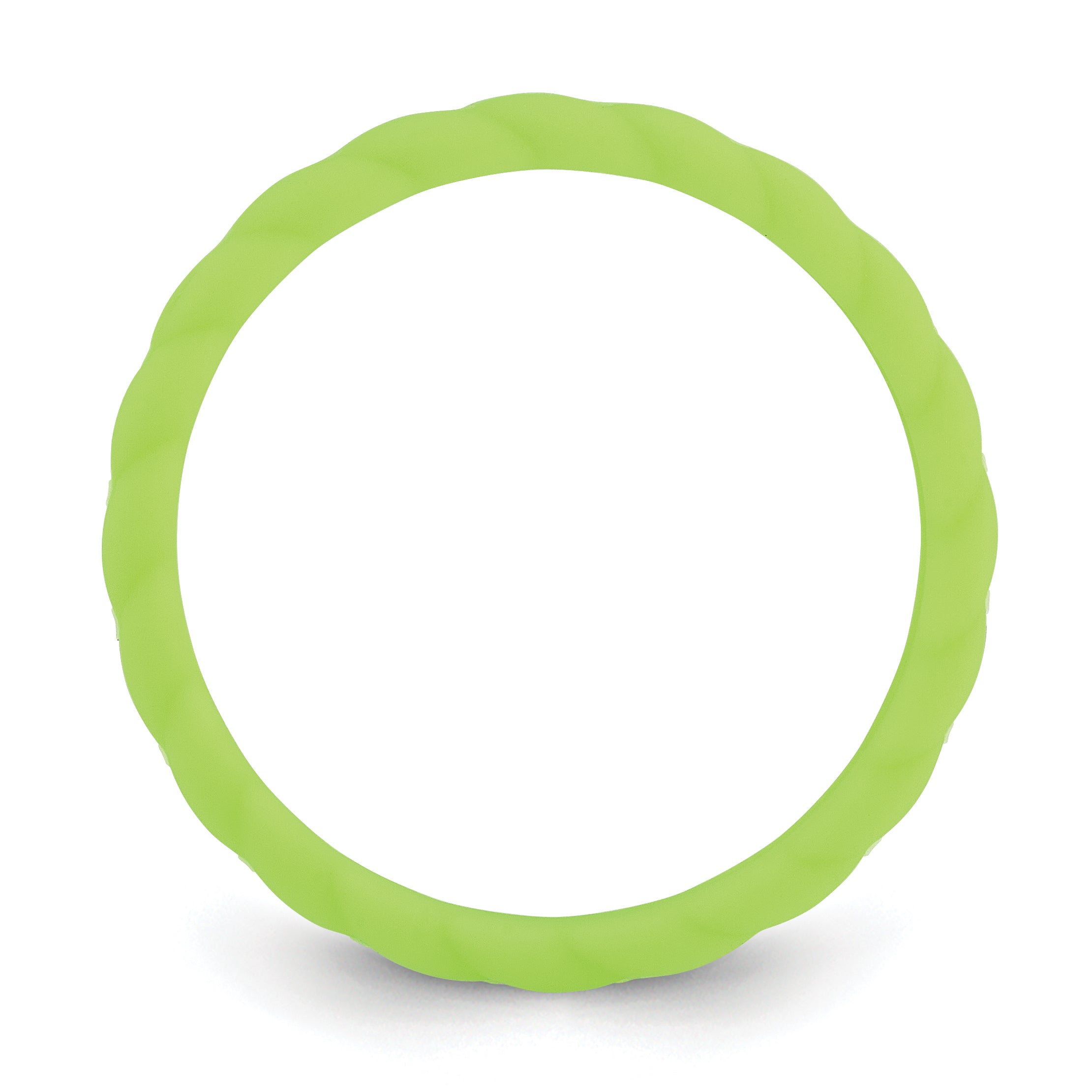 Braided Silicone Wedding Band in Bright Green, 3mm Secondary image