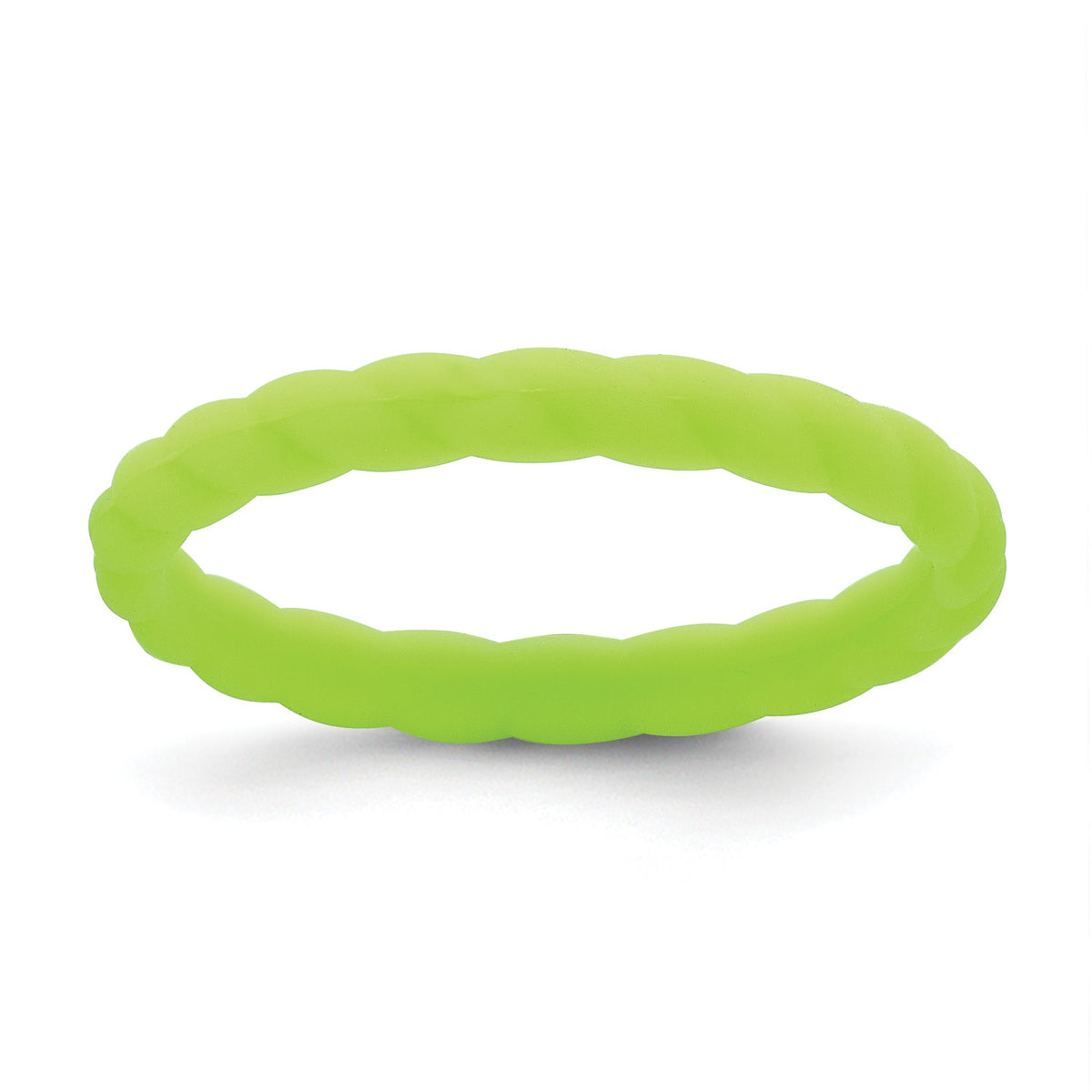 Braided Wedding Band in Bright Green Silicone, 3mm, Size 5–10 - Sophia Jewelers Main image