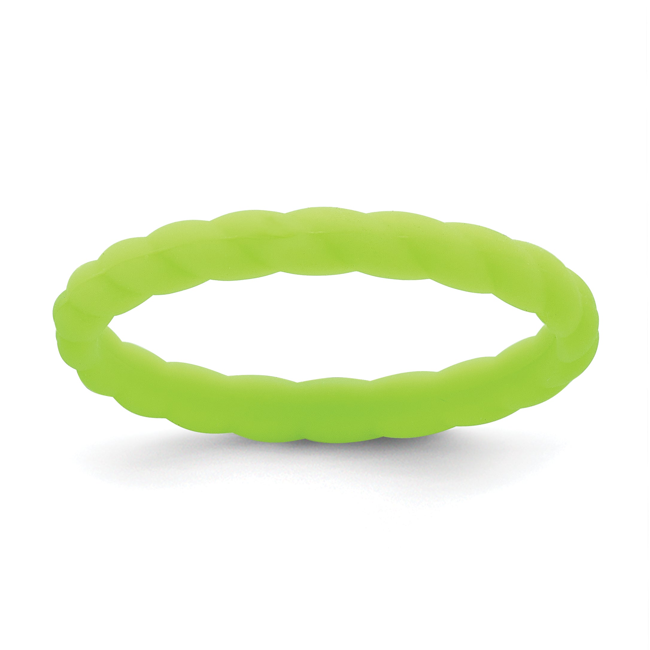 Silicone Bright Green 3mm Braided Band Main image