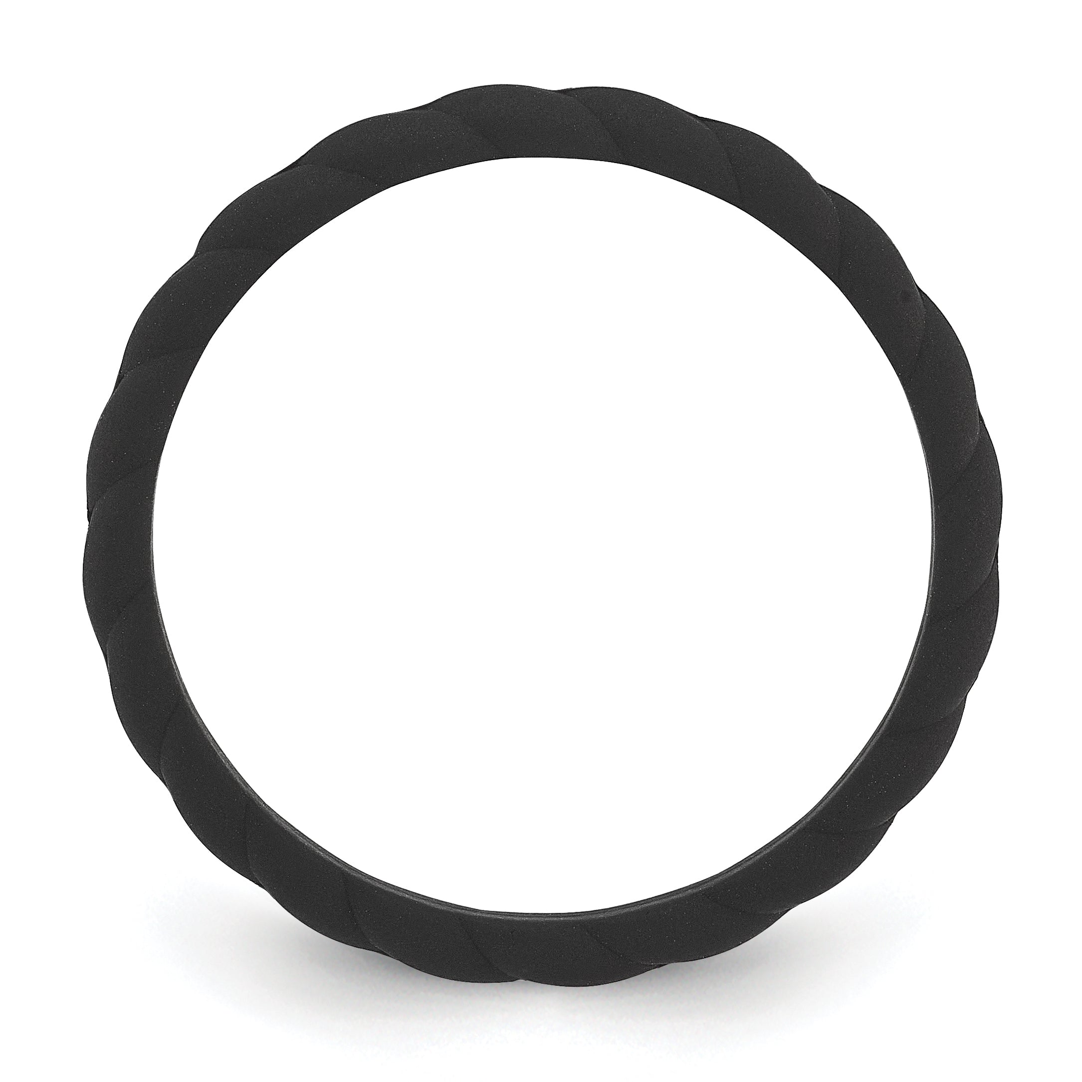 Braided Silicone Wedding Band in Black, 3mm Secondary image