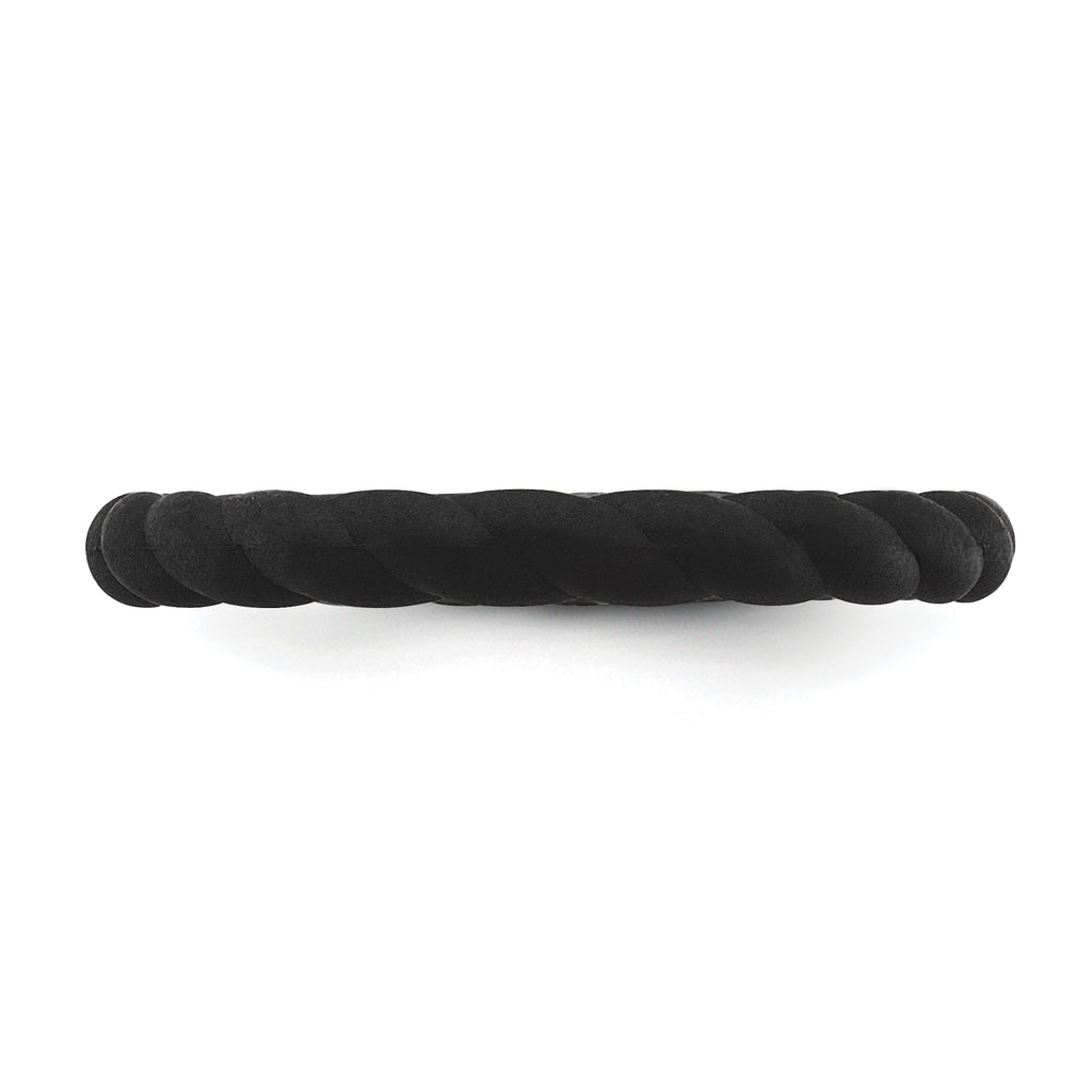 Silicone Black 3mm Braided Band