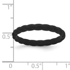 Silicone Black 3mm Braided Band