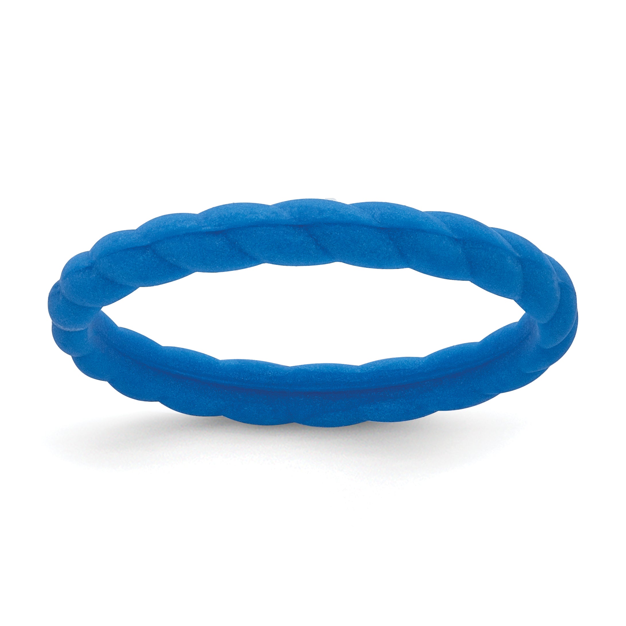 Silicone Blue 3mm Braided Band Main image