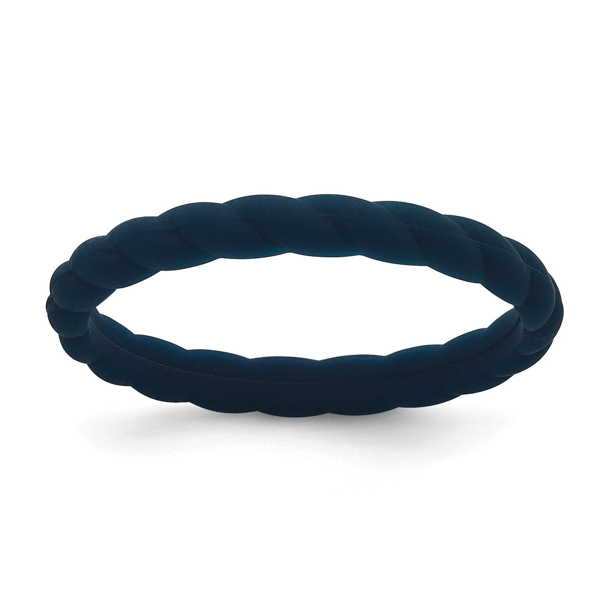 Braided Wedding Band in Midnight Blue Silicone, 3mm, Size 5–10 - Sophia Jewelers Main image
