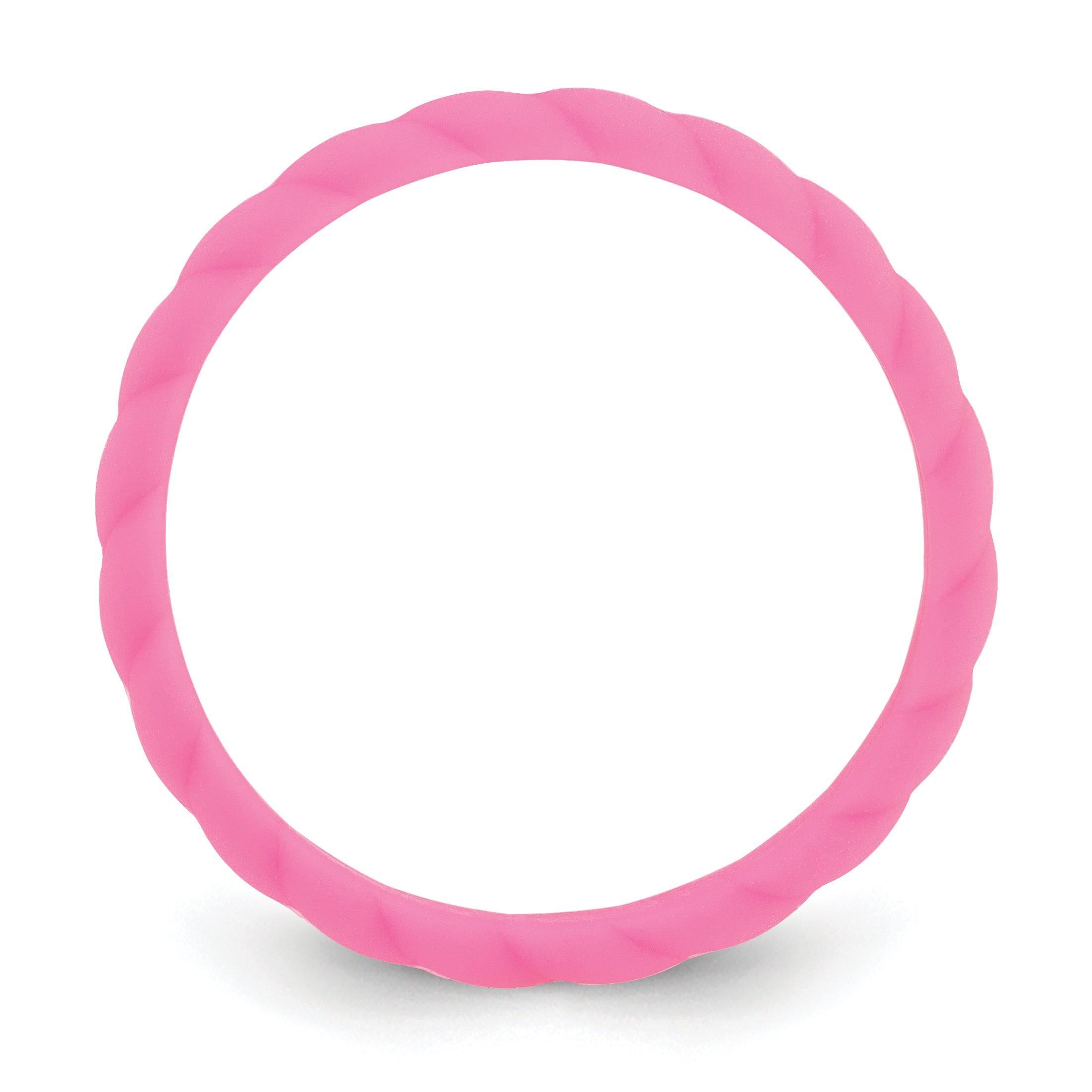 Braided Silicone Wedding Band in Fuchsia, 3mm Secondary image