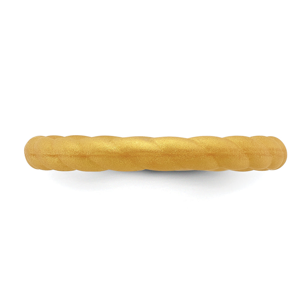 Silicone Metallic Gold 3mm Braided Band