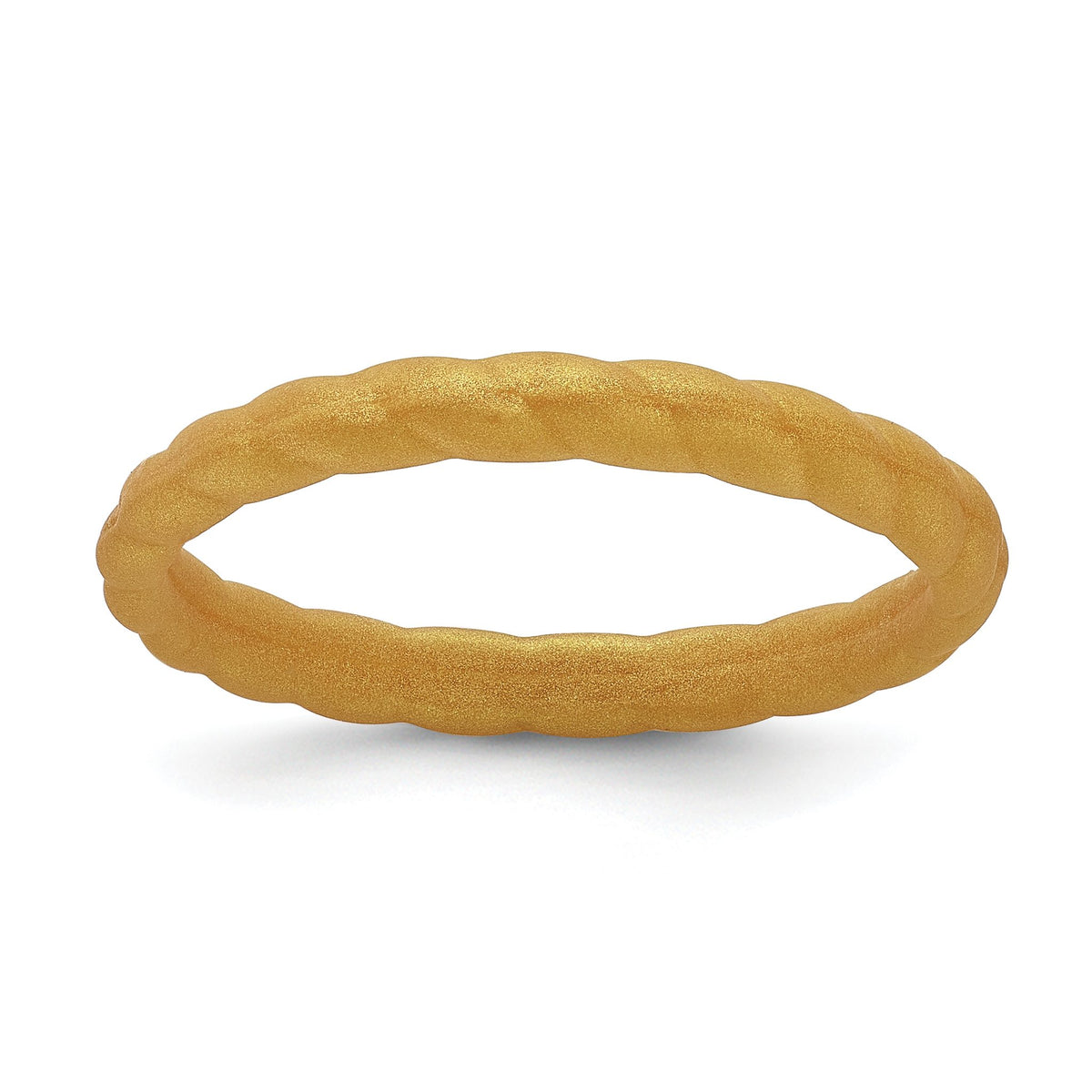 Braided Wedding Band in Metallic Gold-Tone Silicone, 3mm, Size 5–10 - Sophia Jewelers Main image