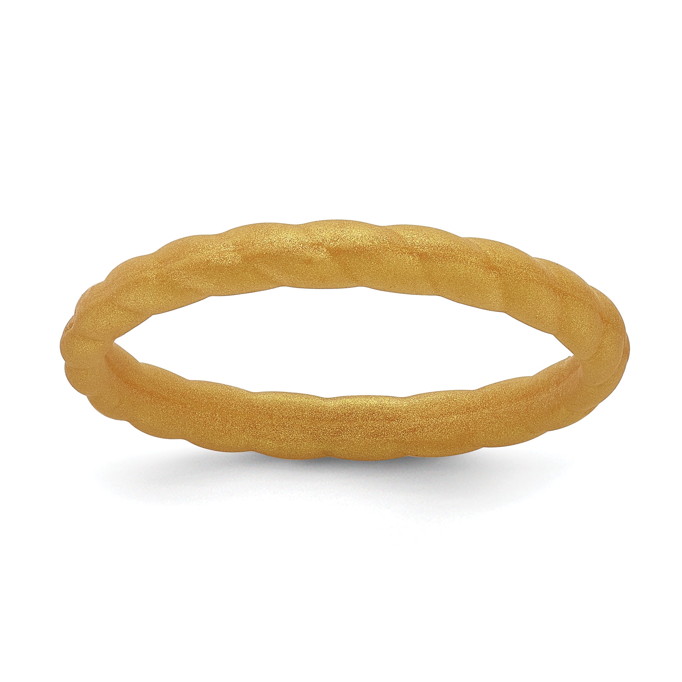 Silicone Metallic Gold 3mm Braided Band Main image