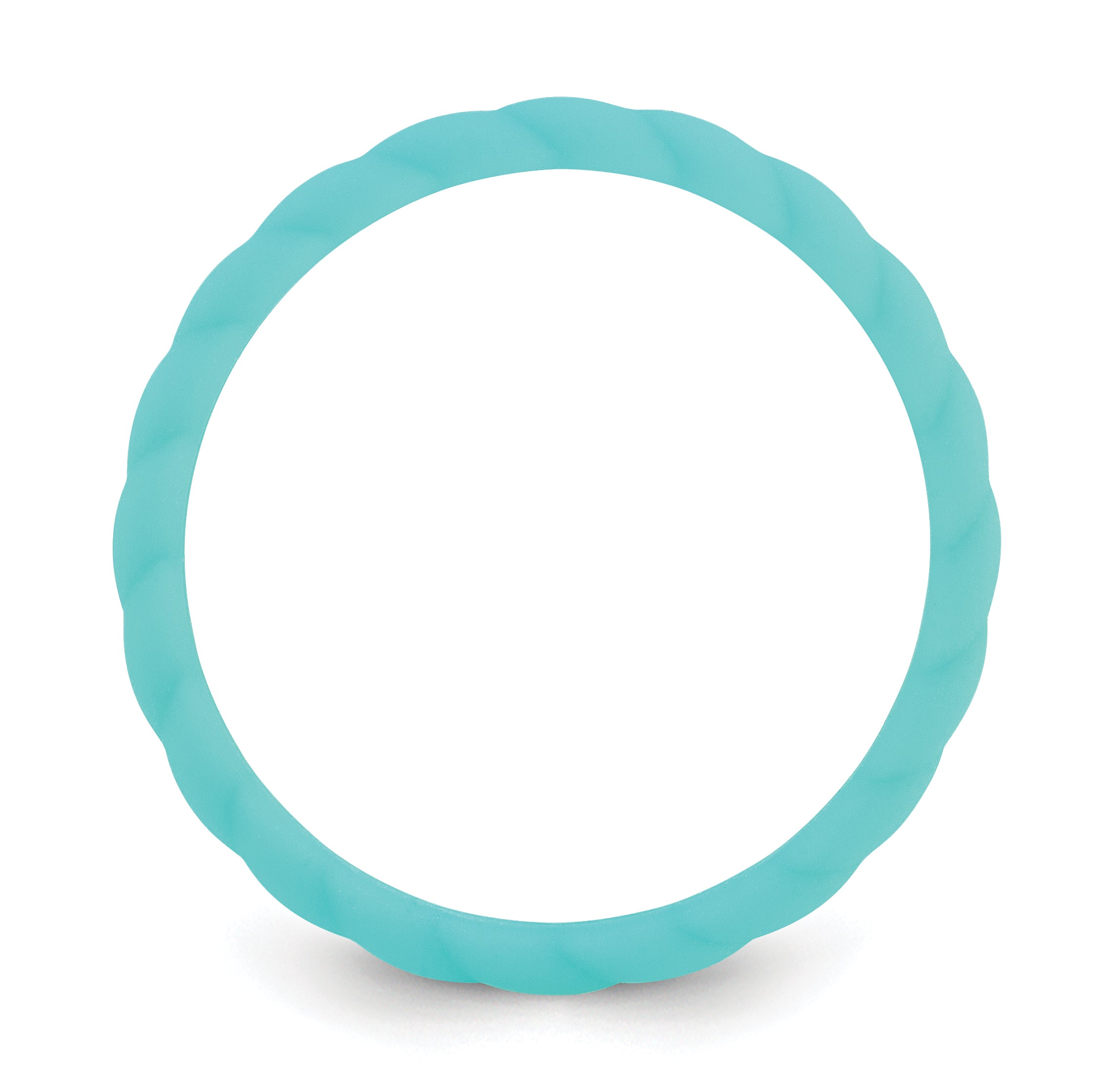 Braided Silicone Wedding Band in Aqua Blue, 3mm Secondary image