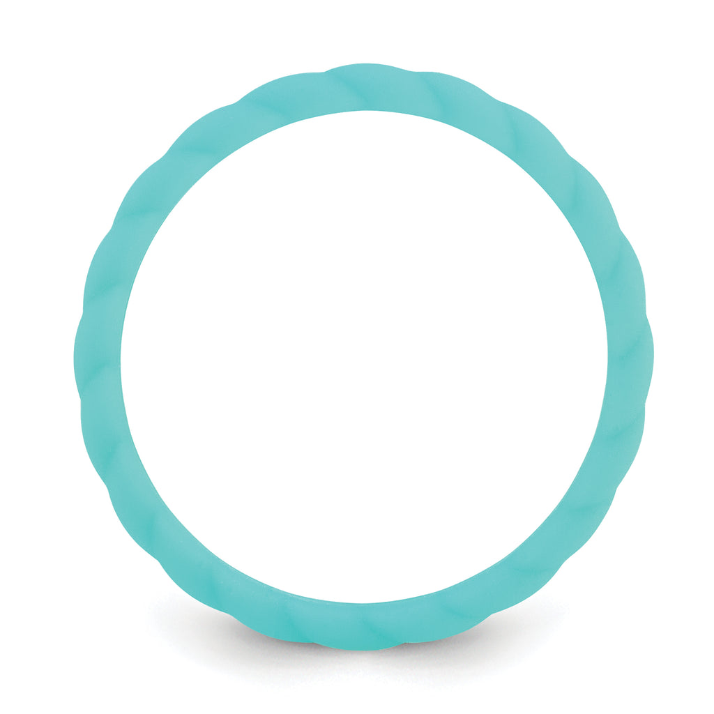 Silicone Aqua Blue 3mm Braided Band