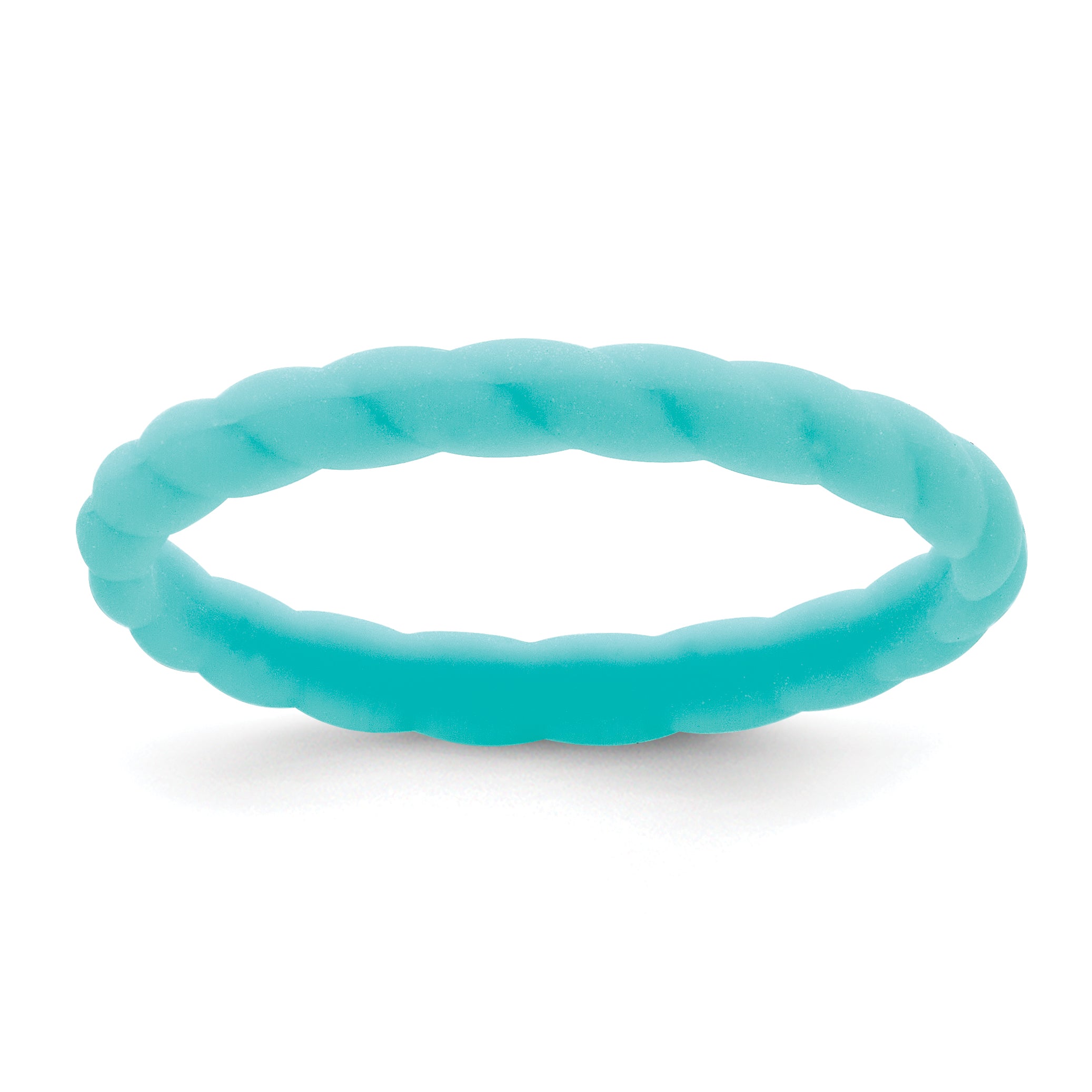 Silicone Aqua Blue 3mm Braided Band Main image
