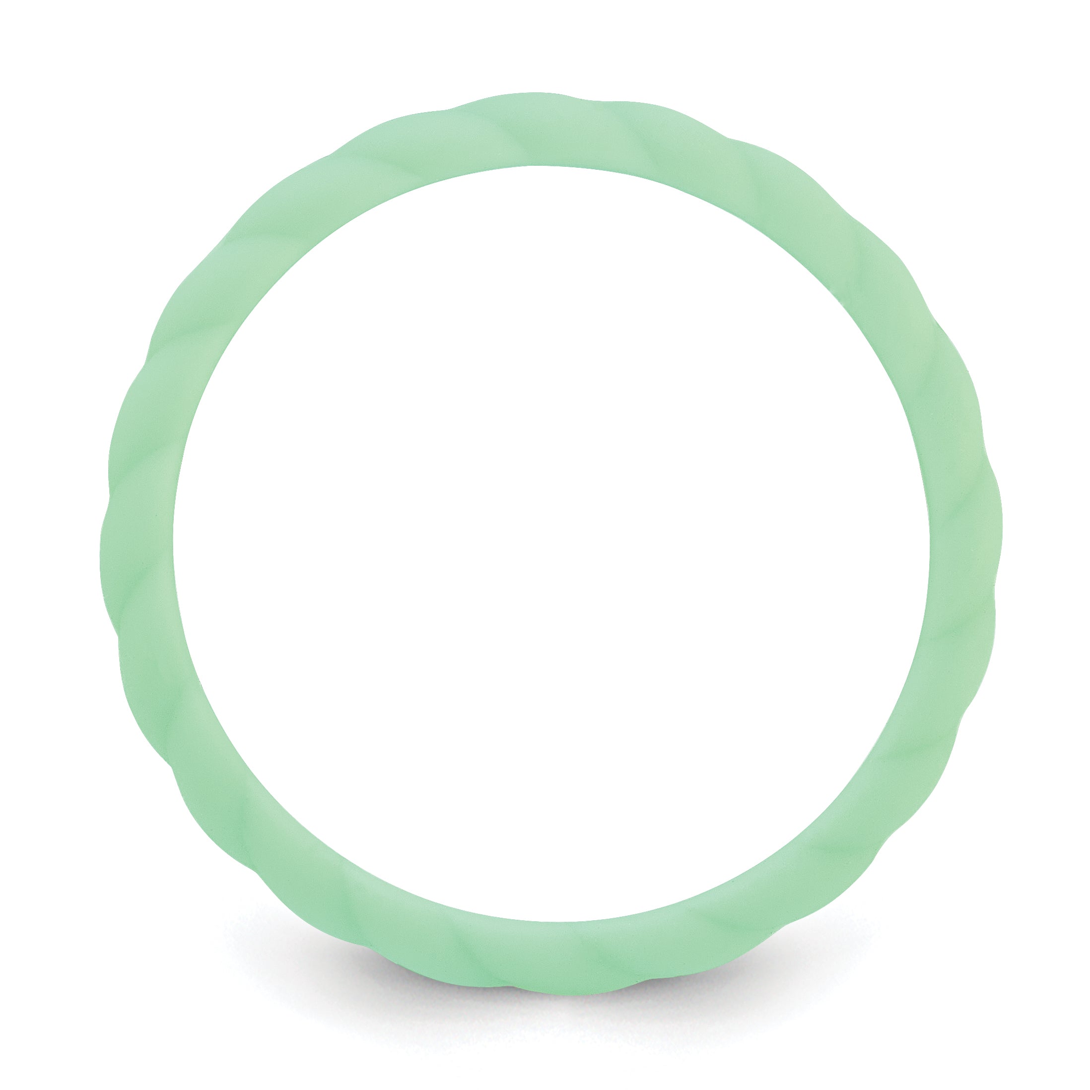 Braided Silicone Wedding Band in Light Mint Green, 3mm Secondary image