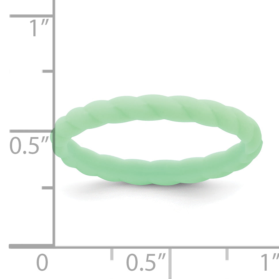 Silicone Light Mint Green 3mm Braided Band