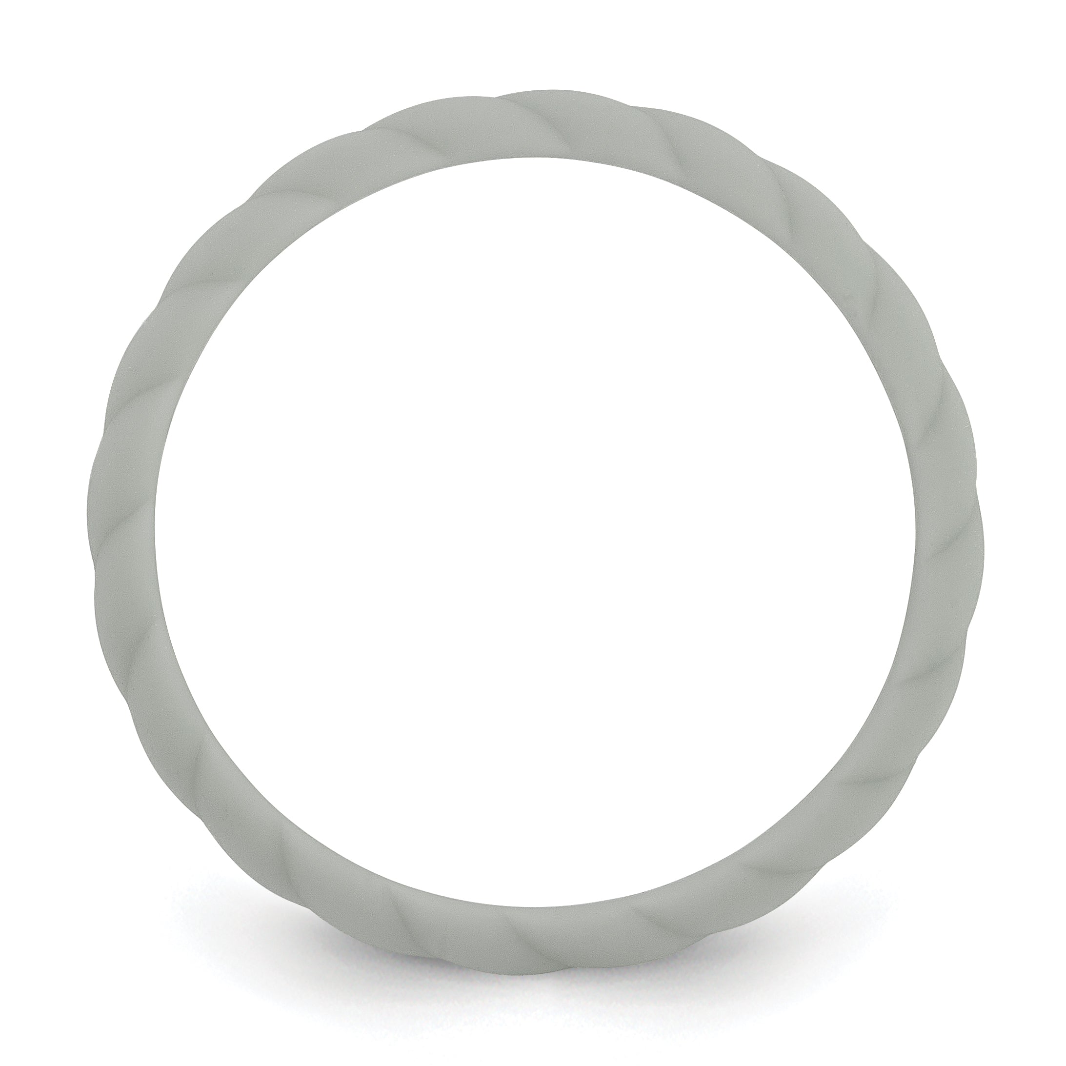 Braided Silicone Wedding Band in Light Gray, 3mm Secondary image