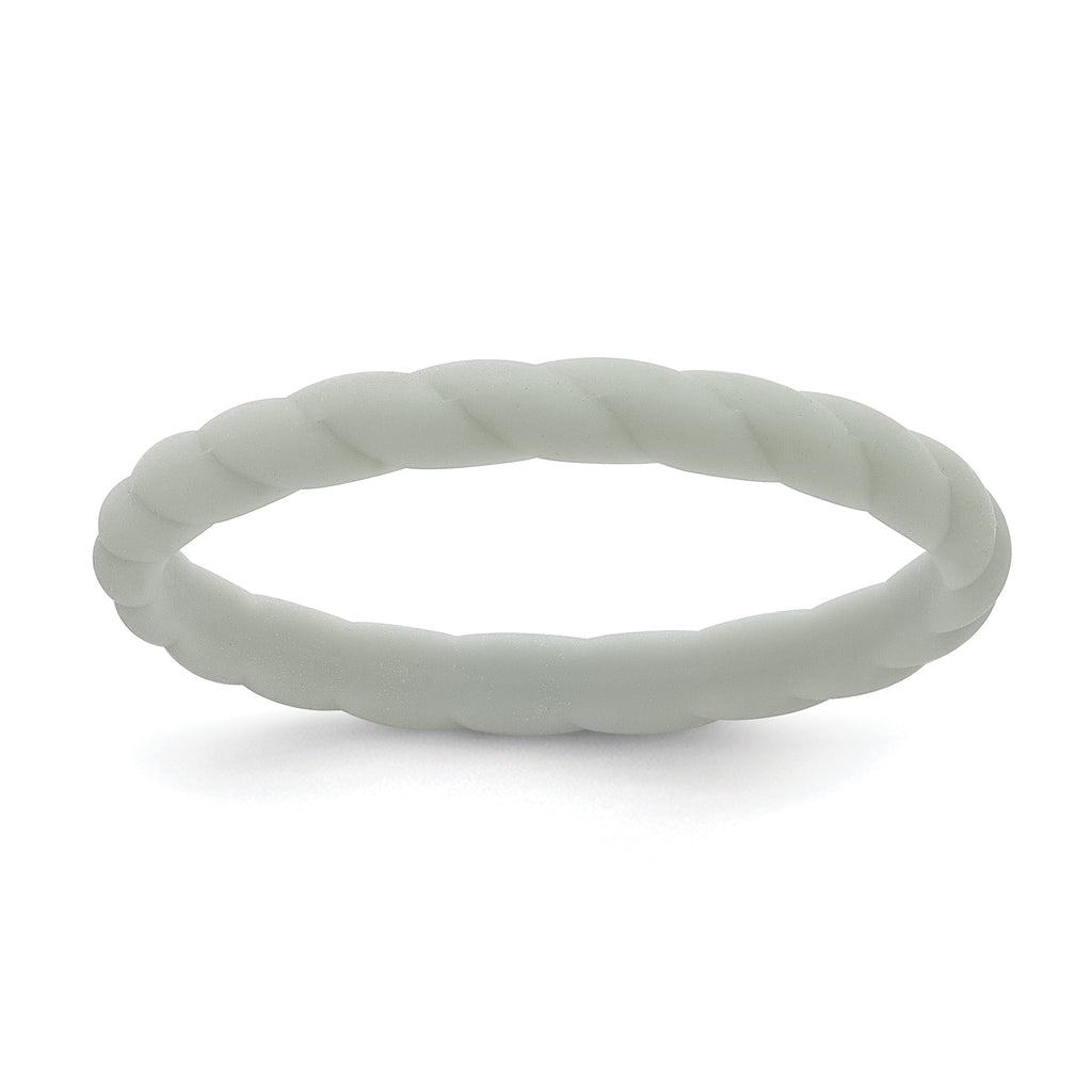 Silicone Light Gray 3mm Braided Band