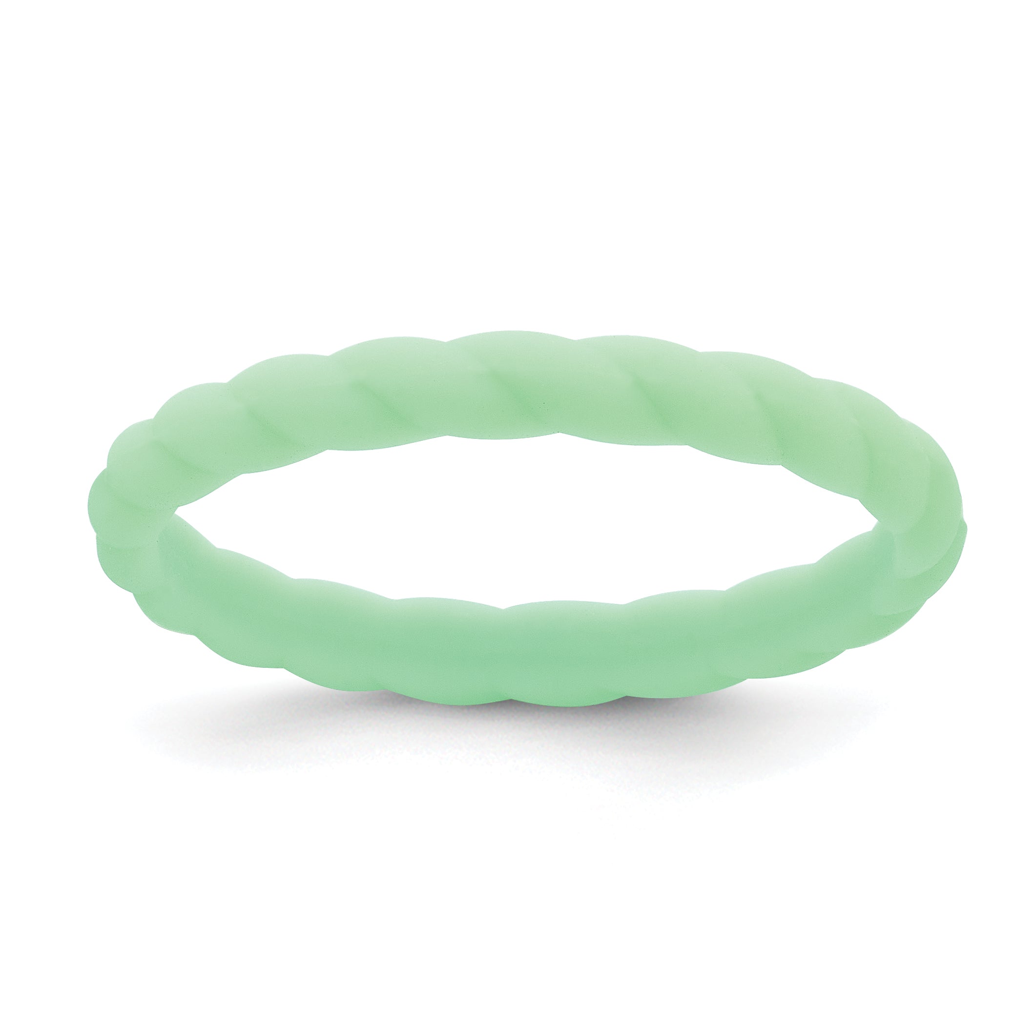 Silicone Light Mint Green 3mm Braided Band Main image