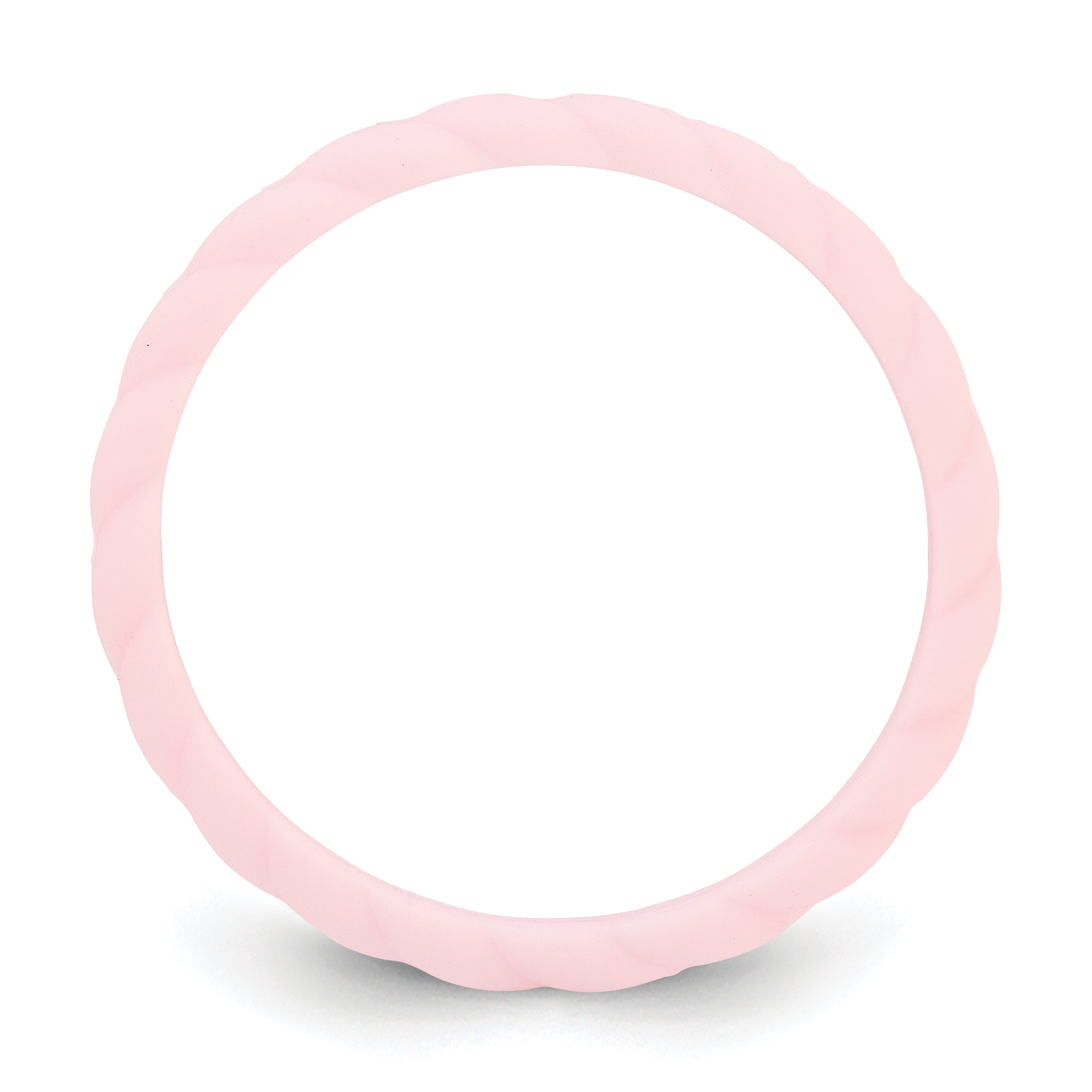 Pink Silicone Braided Band Ring with 3mm Width Secondary image