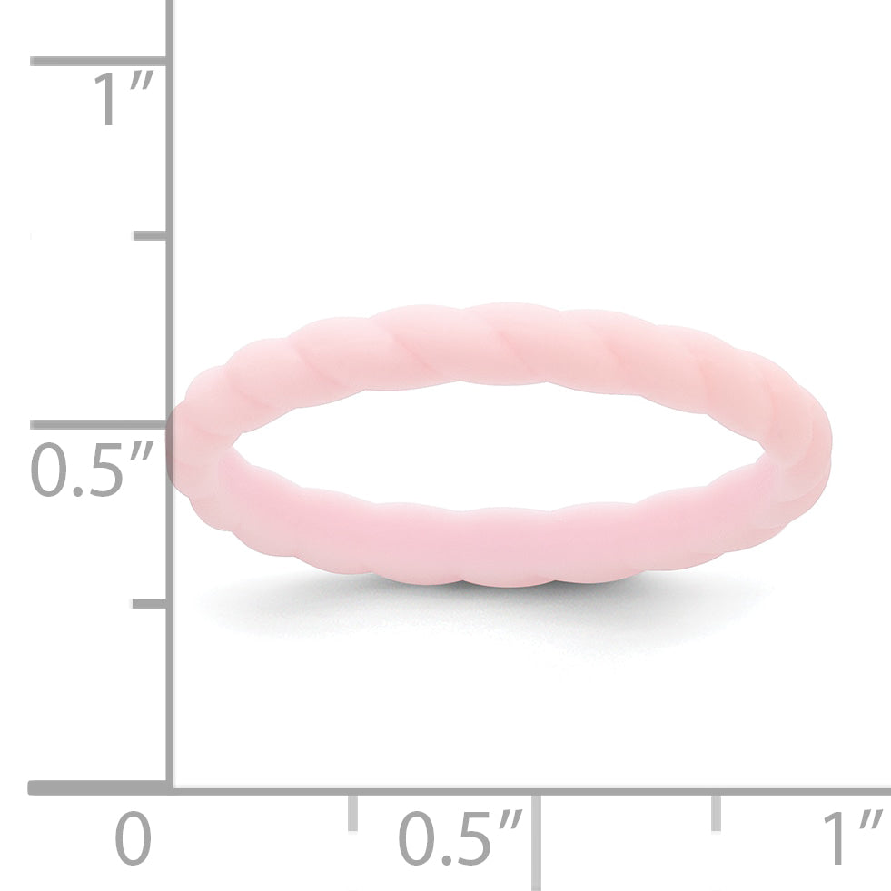 Silicone Pink 3mm Braided Band