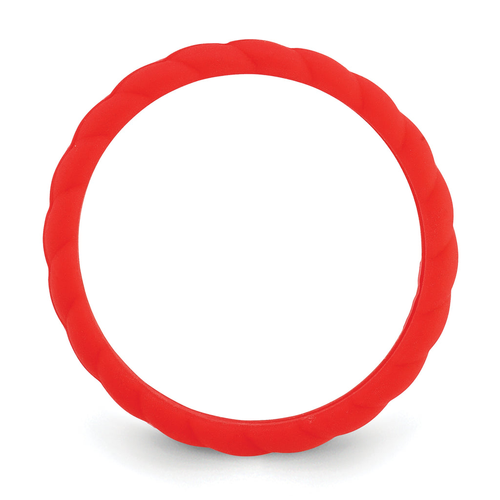 Silicone Red 3mm Braided Band