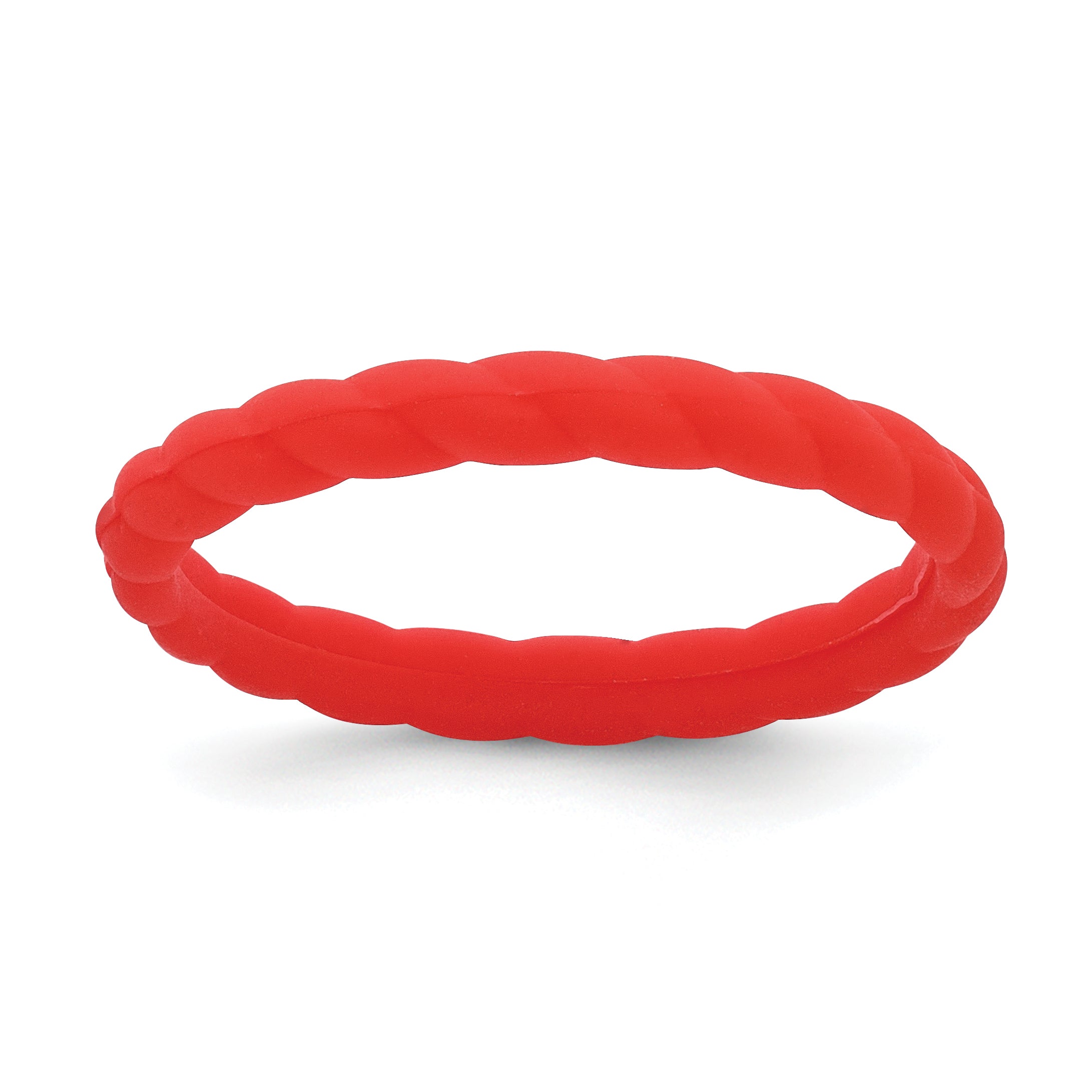 Silicone Red 3mm Braided Band Main image