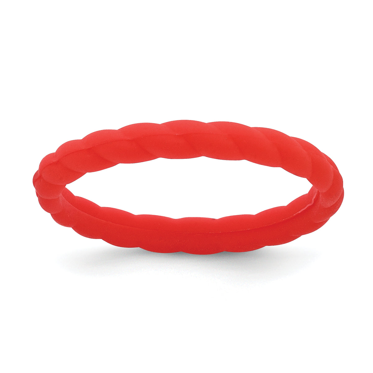 Silicone Red 3mm Braided Band