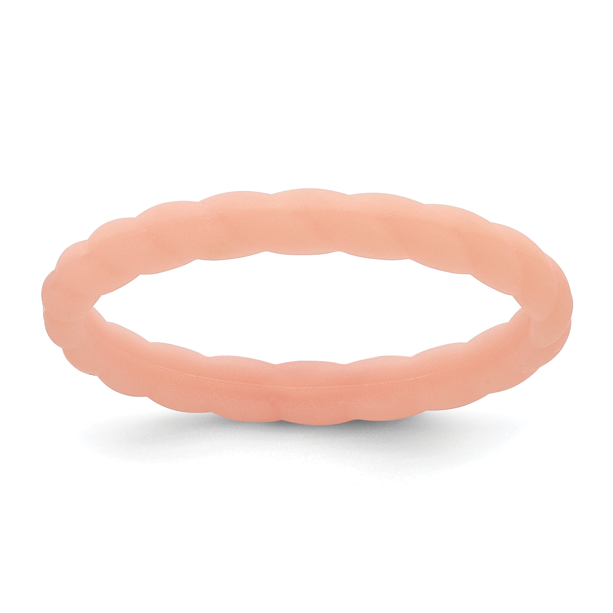Silicone Rose Pink 3mm Braided Band