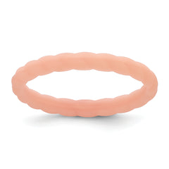Silicone Rose Pink 3mm Braided Band