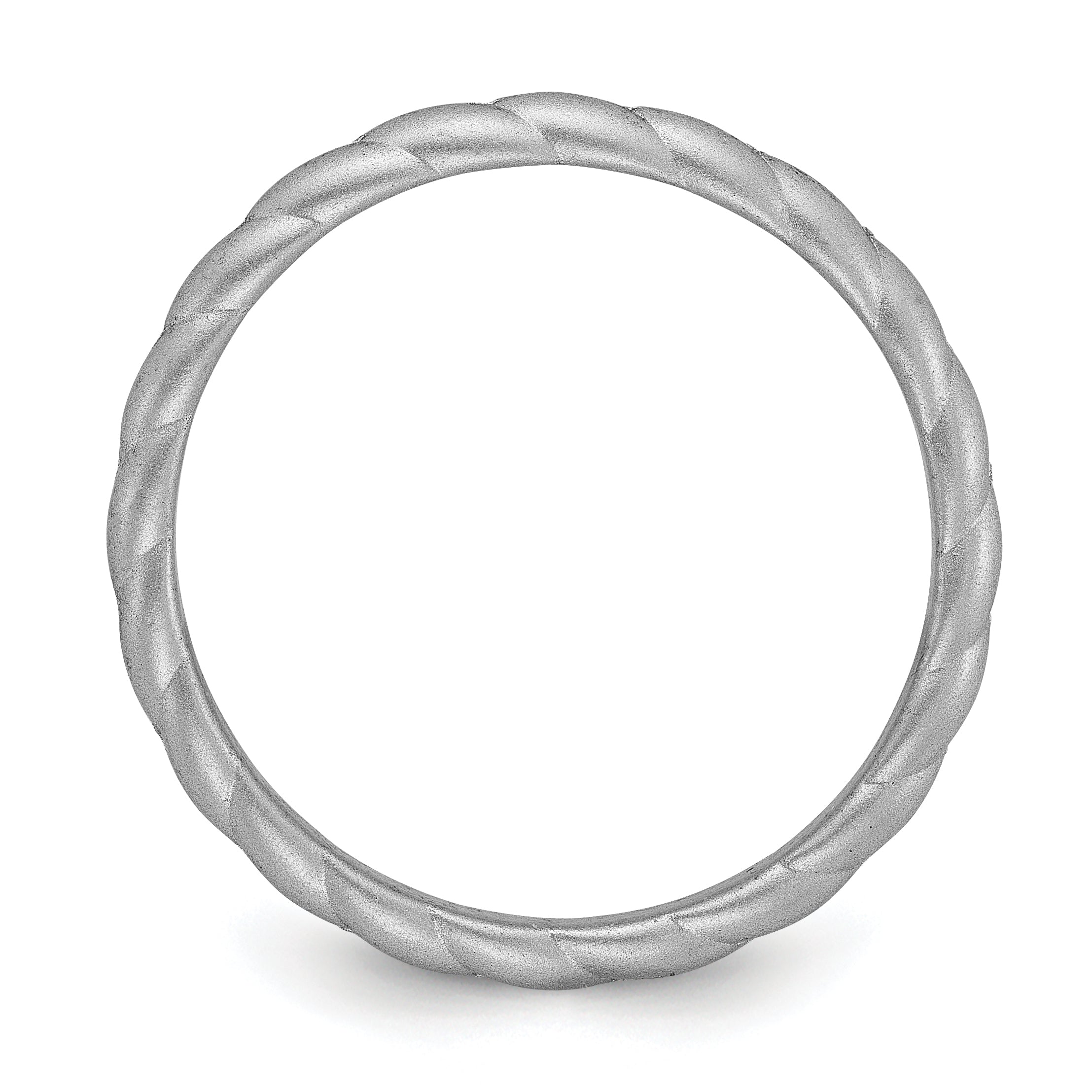 Braided Silicone Wedding Band in Metallic Silver, 3mm Secondary image